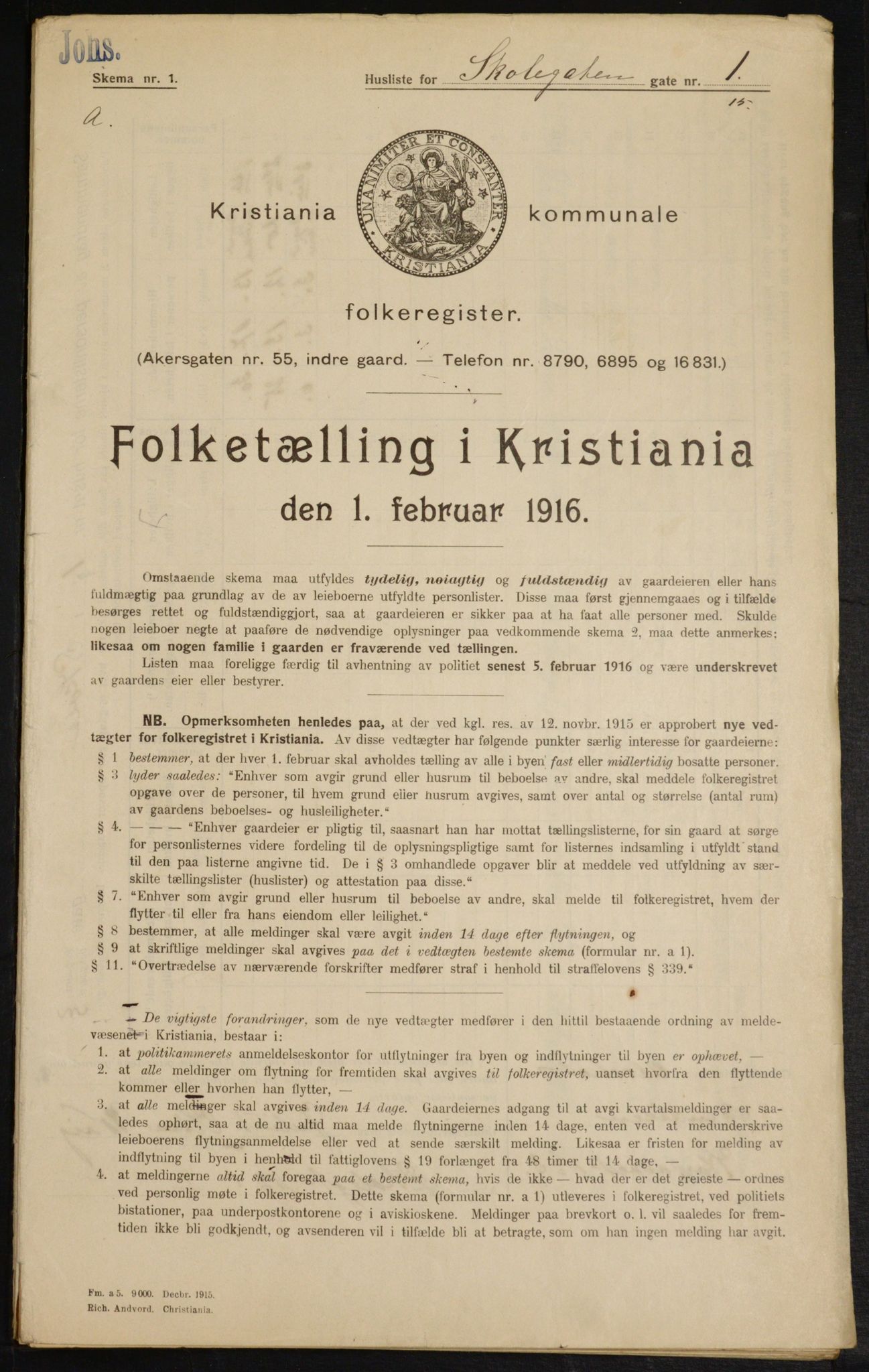 OBA, Municipal Census 1916 for Kristiania, 1916, p. 98628