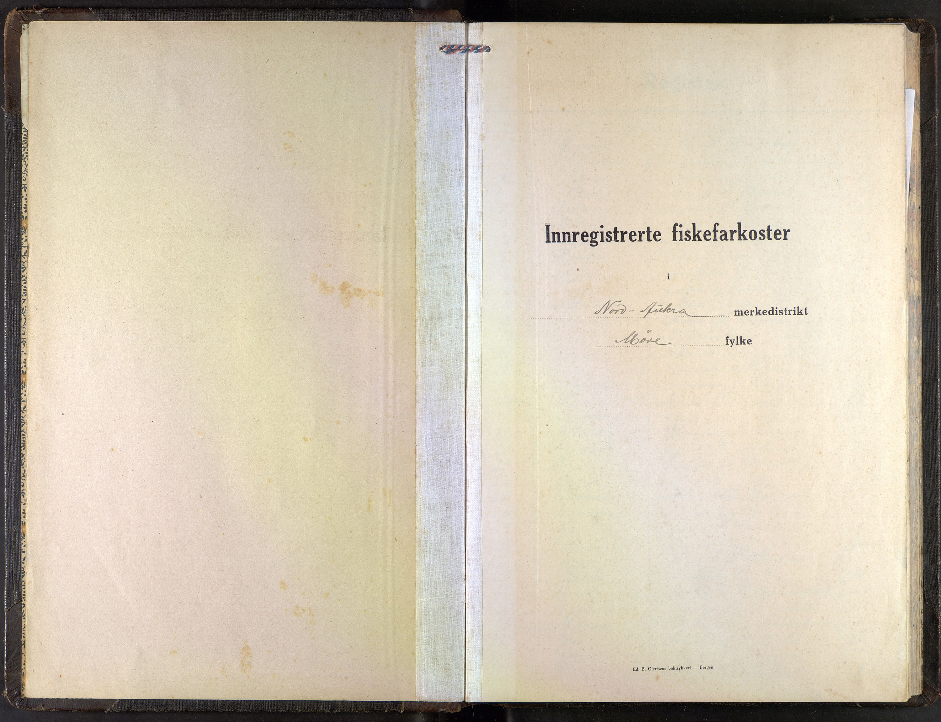 Fiskeridirektoratet - 1 Adm. ledelse - 13 Båtkontoret, AV/SAB-A-2003/I/Ia/Iaf/L0073: 135.0633/1 Merkeprotokoll - Nord-Aukra, 1924-1955