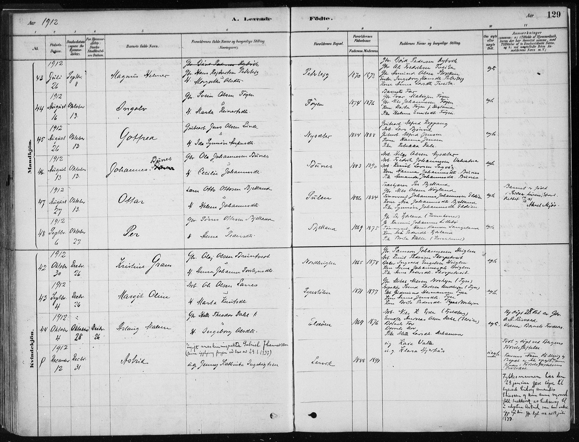 Stord sokneprestembete, SAB/A-78201/H/Haa: Parish register (official) no. B 2, 1878-1913, p. 129