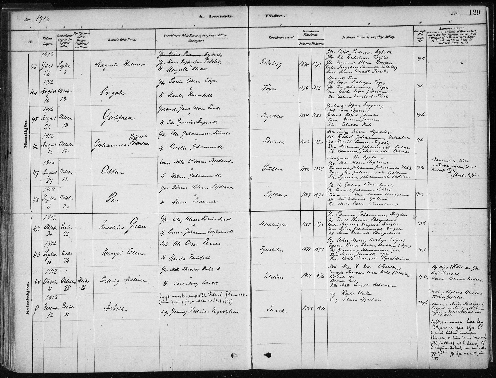 Stord sokneprestembete, AV/SAB-A-78201/H/Haa: Parish register (official) no. B 2, 1878-1913, p. 129