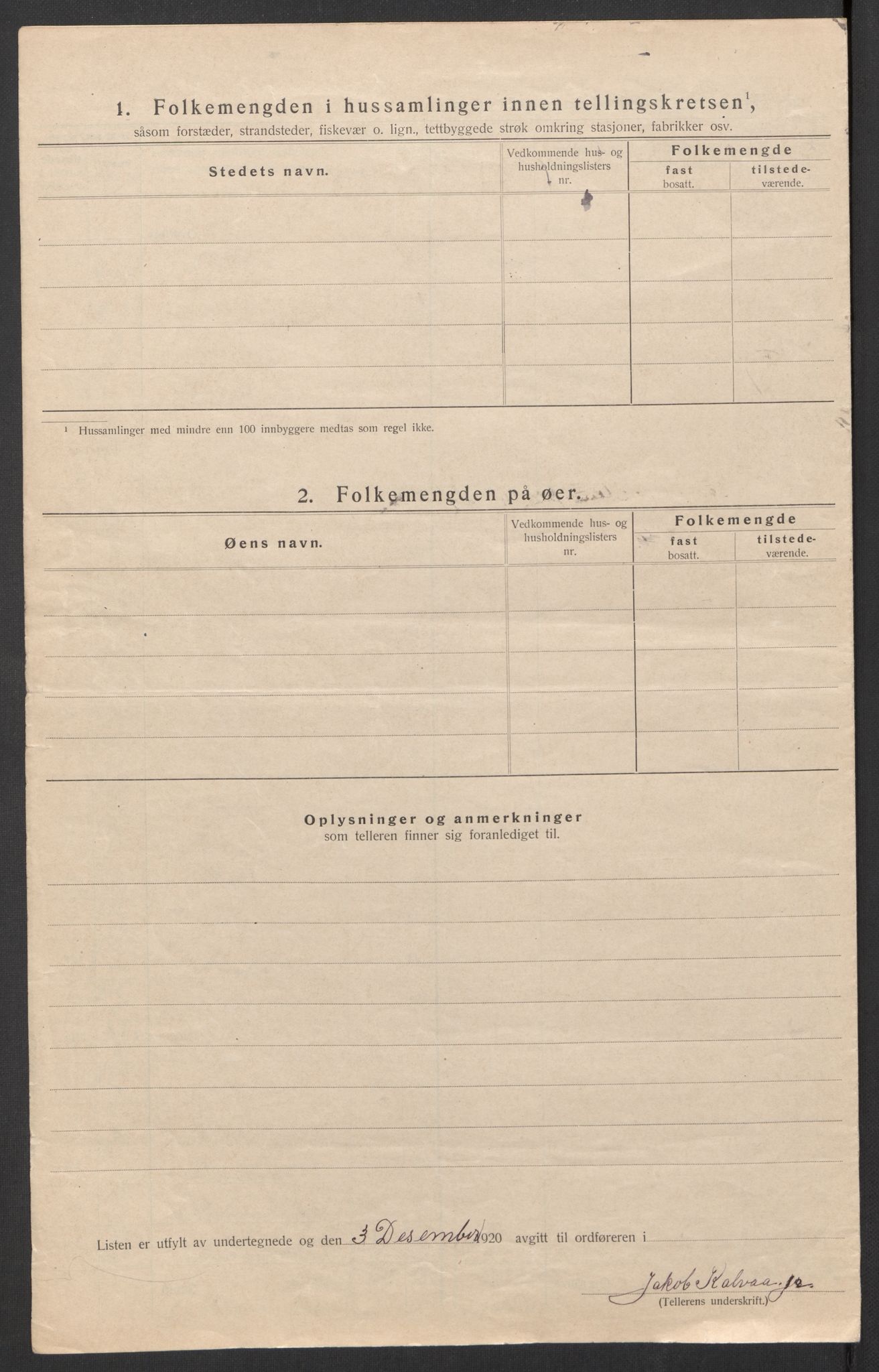 SAT, 1920 census for Ørland, 1920, p. 36