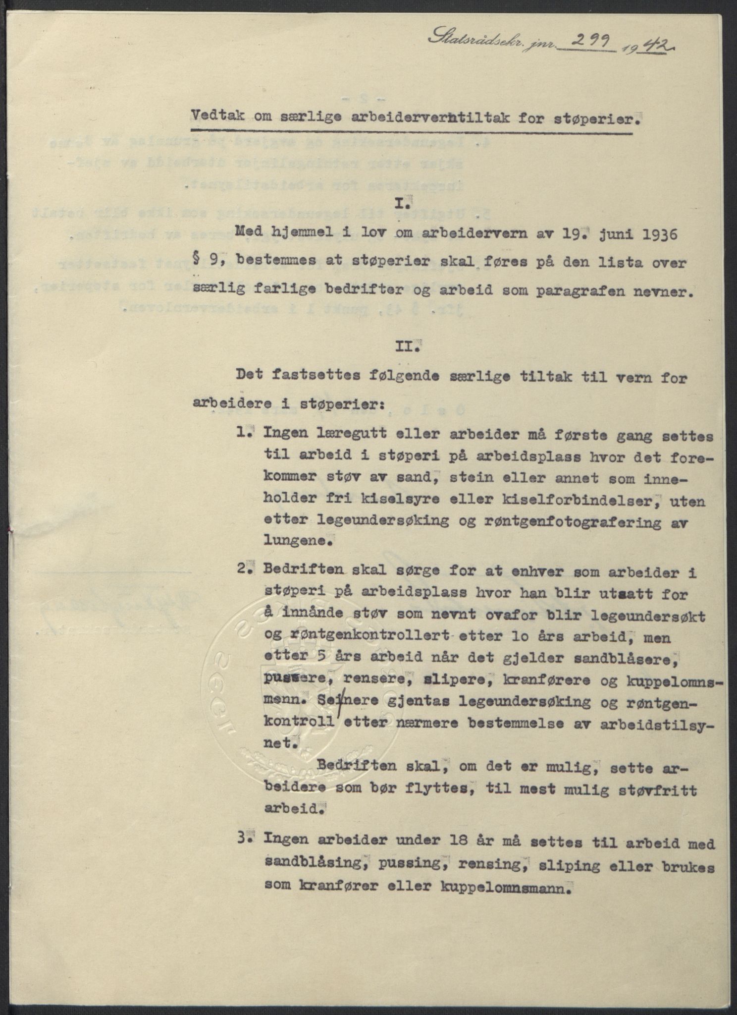 NS-administrasjonen 1940-1945 (Statsrådsekretariatet, de kommisariske statsråder mm), RA/S-4279/D/Db/L0097: Lover I, 1942, p. 207