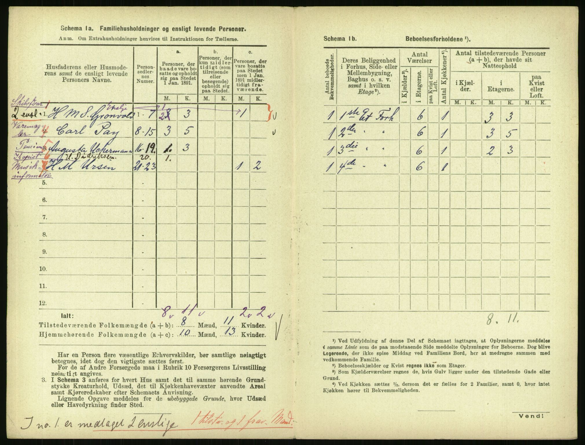 RA, 1891 census for 0301 Kristiania, 1891, p. 64197