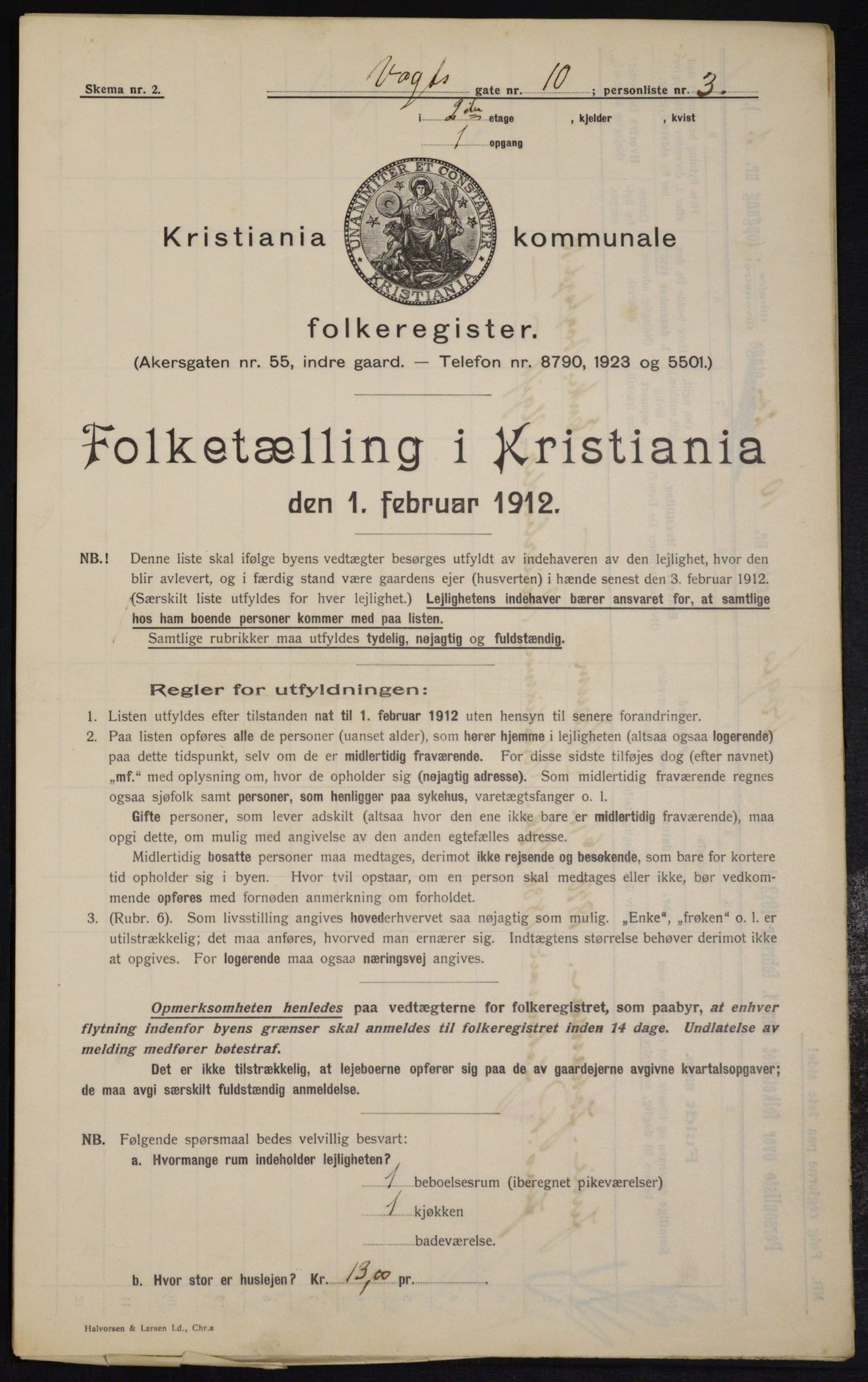 OBA, Municipal Census 1912 for Kristiania, 1912, p. 124233