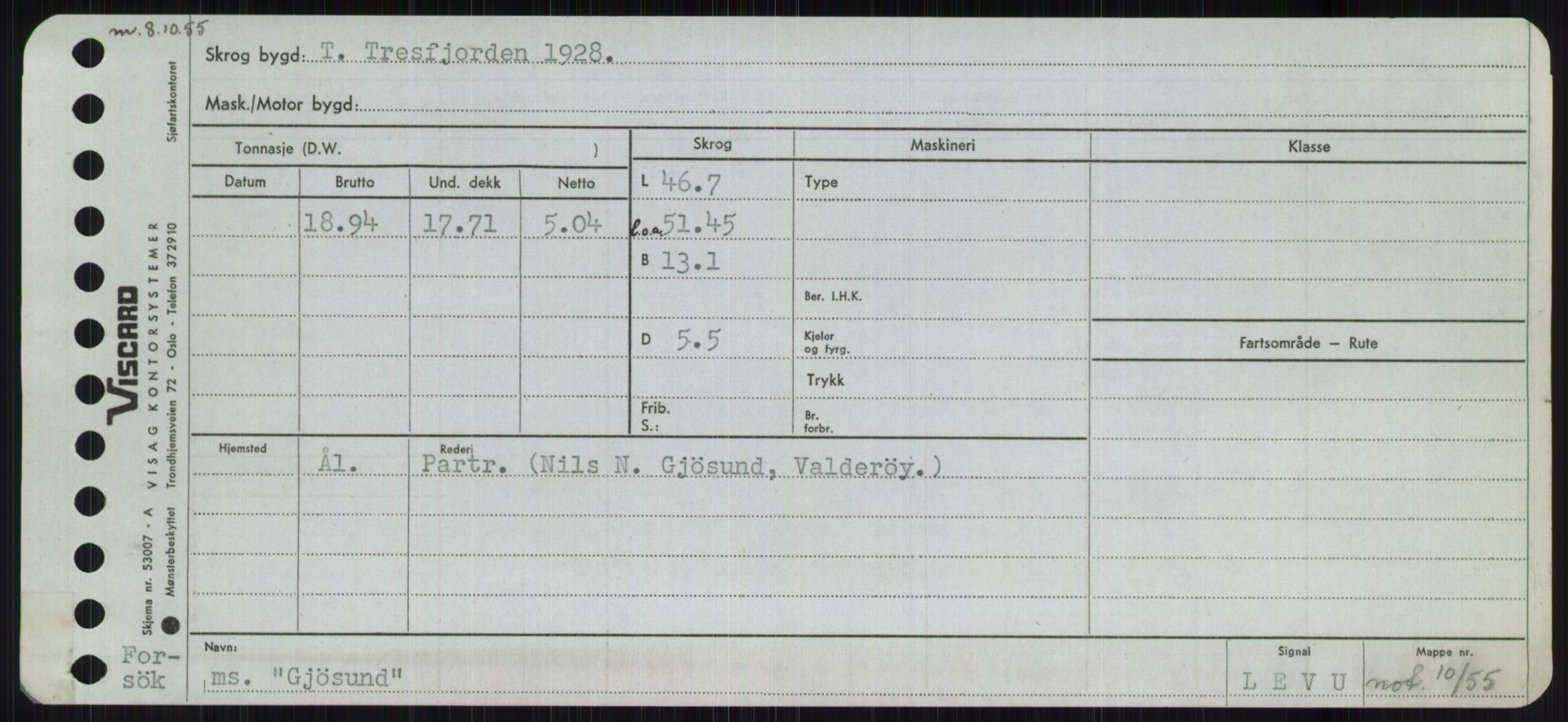 Sjøfartsdirektoratet med forløpere, Skipsmålingen, RA/S-1627/H/Ha/L0002/0002: Fartøy, Eik-Hill / Fartøy, G-Hill, p. 157