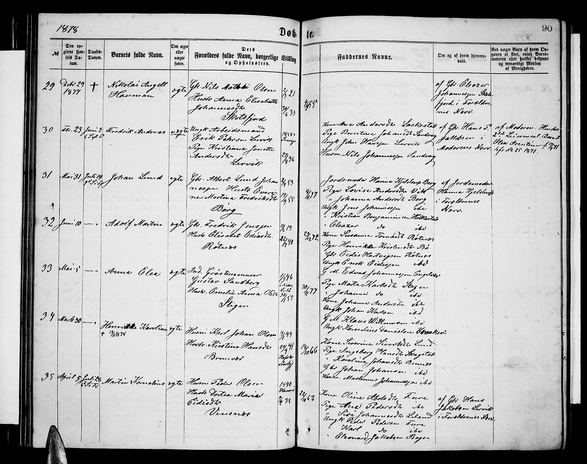 Ministerialprotokoller, klokkerbøker og fødselsregistre - Nordland, AV/SAT-A-1459/855/L0815: Parish register (copy) no. 855C04, 1865-1878, p. 90