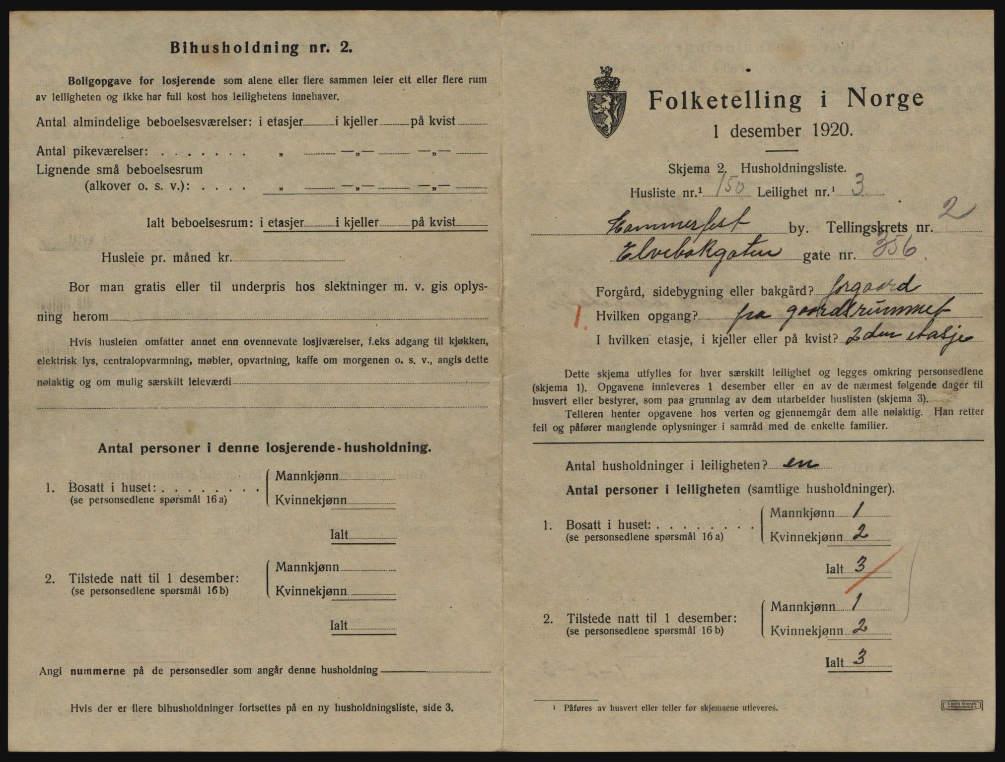 SATØ, 1920 census for Hammerfest, 1920, p. 2378