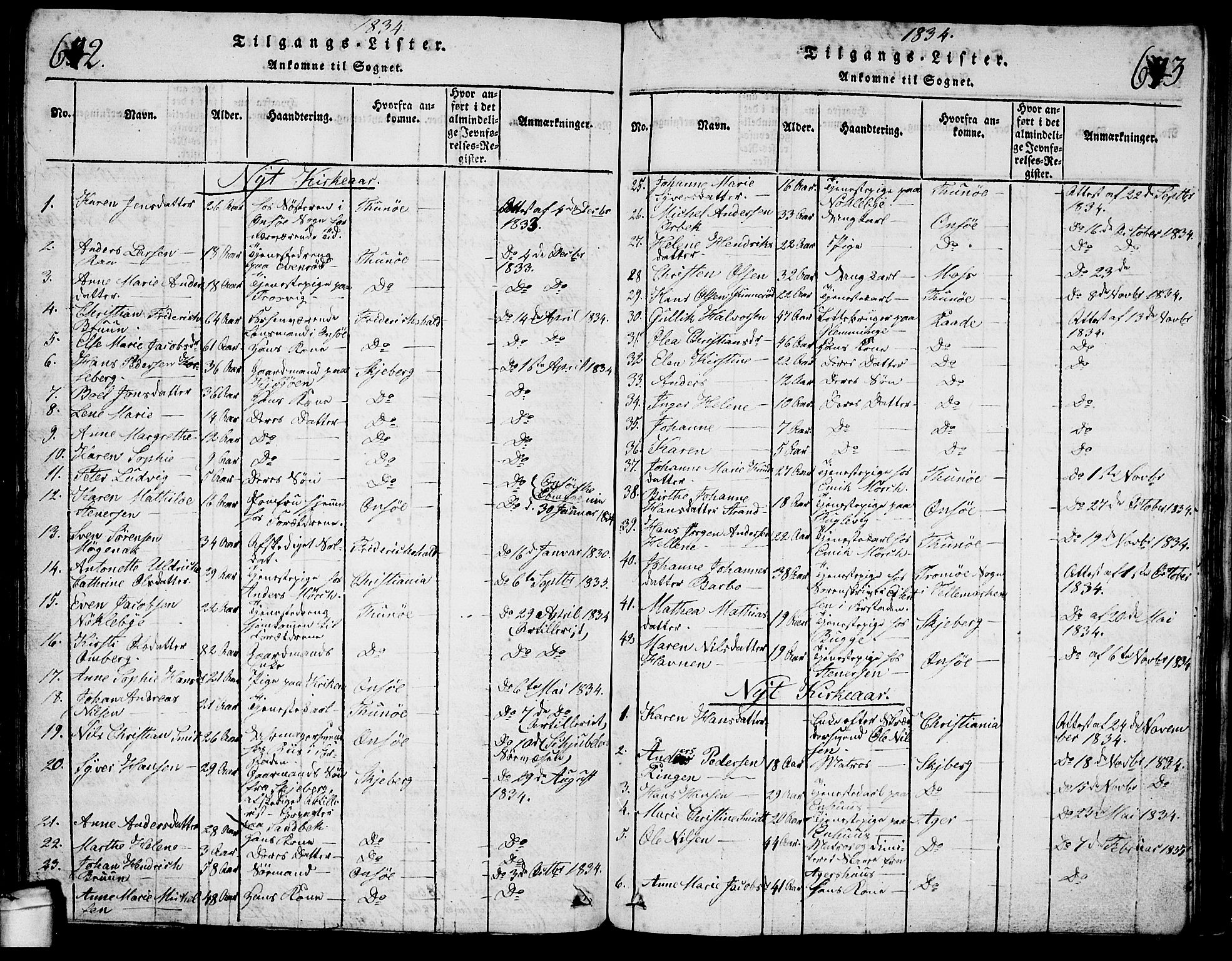 Glemmen prestekontor Kirkebøker, AV/SAO-A-10908/G/Ga/L0001: Parish register (copy) no. 1, 1816-1838, p. 642-643