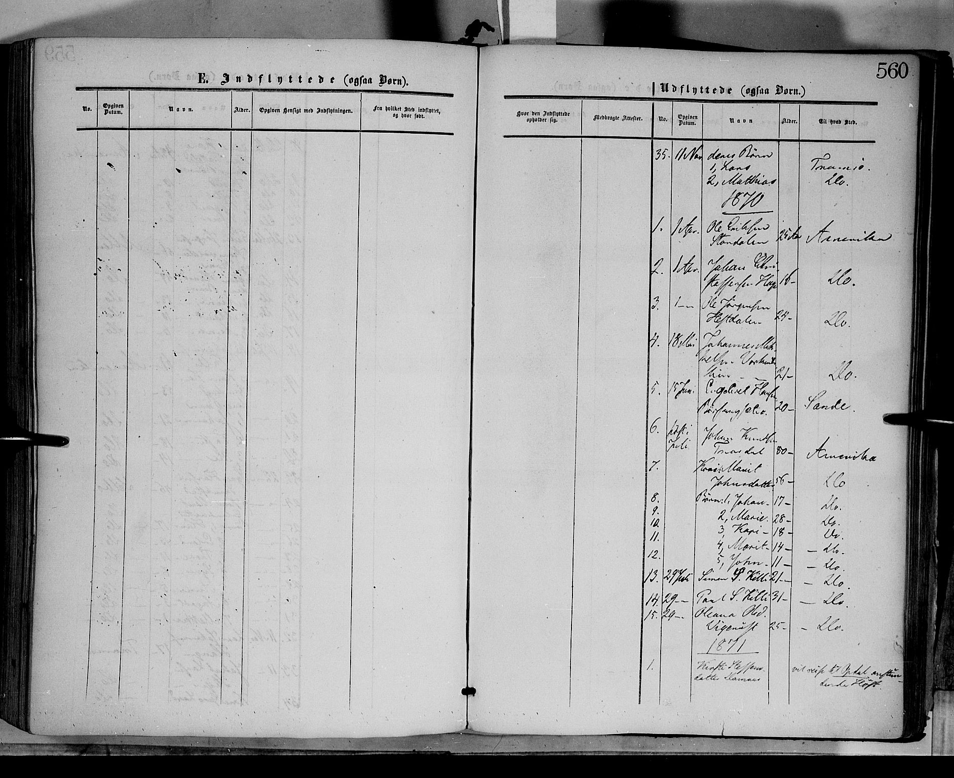Dovre prestekontor, SAH/PREST-066/H/Ha/Haa/L0001: Parish register (official) no. 1, 1854-1878, p. 560
