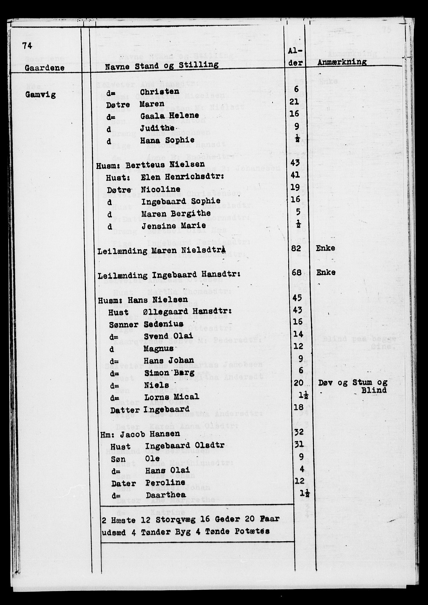 SATØ, Census 1845 for Ibestad, 1845, p. 74