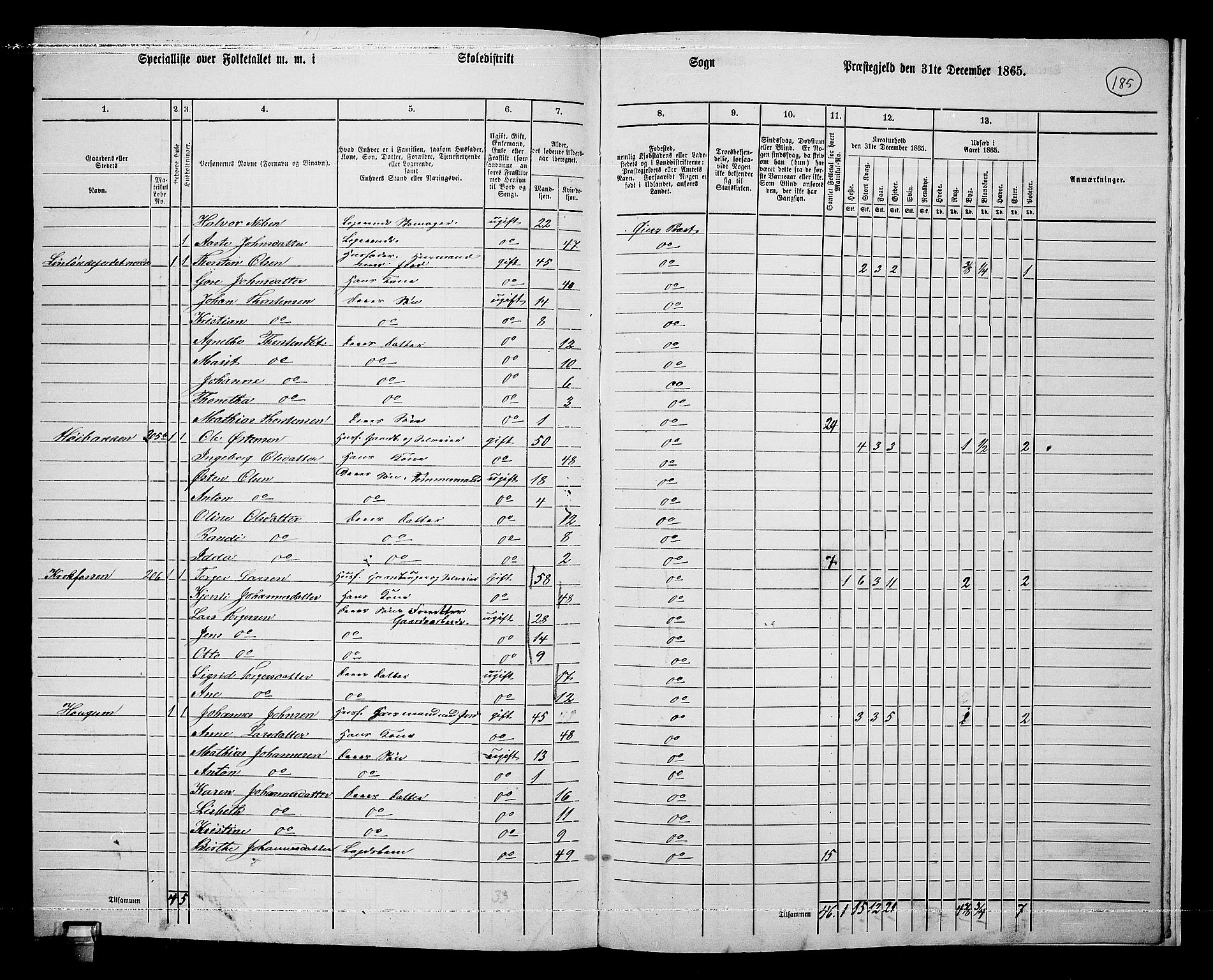 RA, 1865 census for Øyer, 1865, p. 170