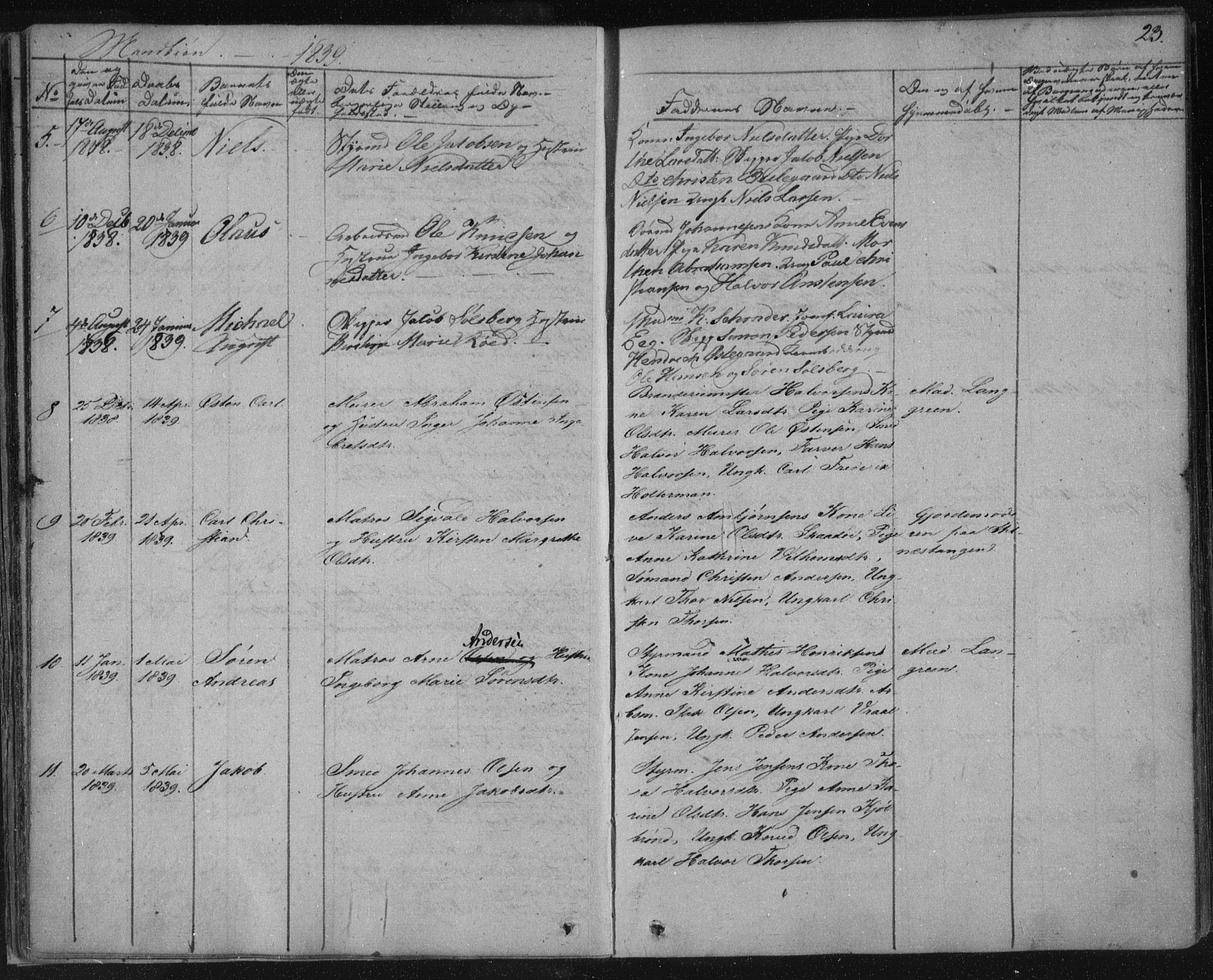 Kragerø kirkebøker, SAKO/A-278/F/Fa/L0005: Parish register (official) no. 5, 1832-1847, p. 23