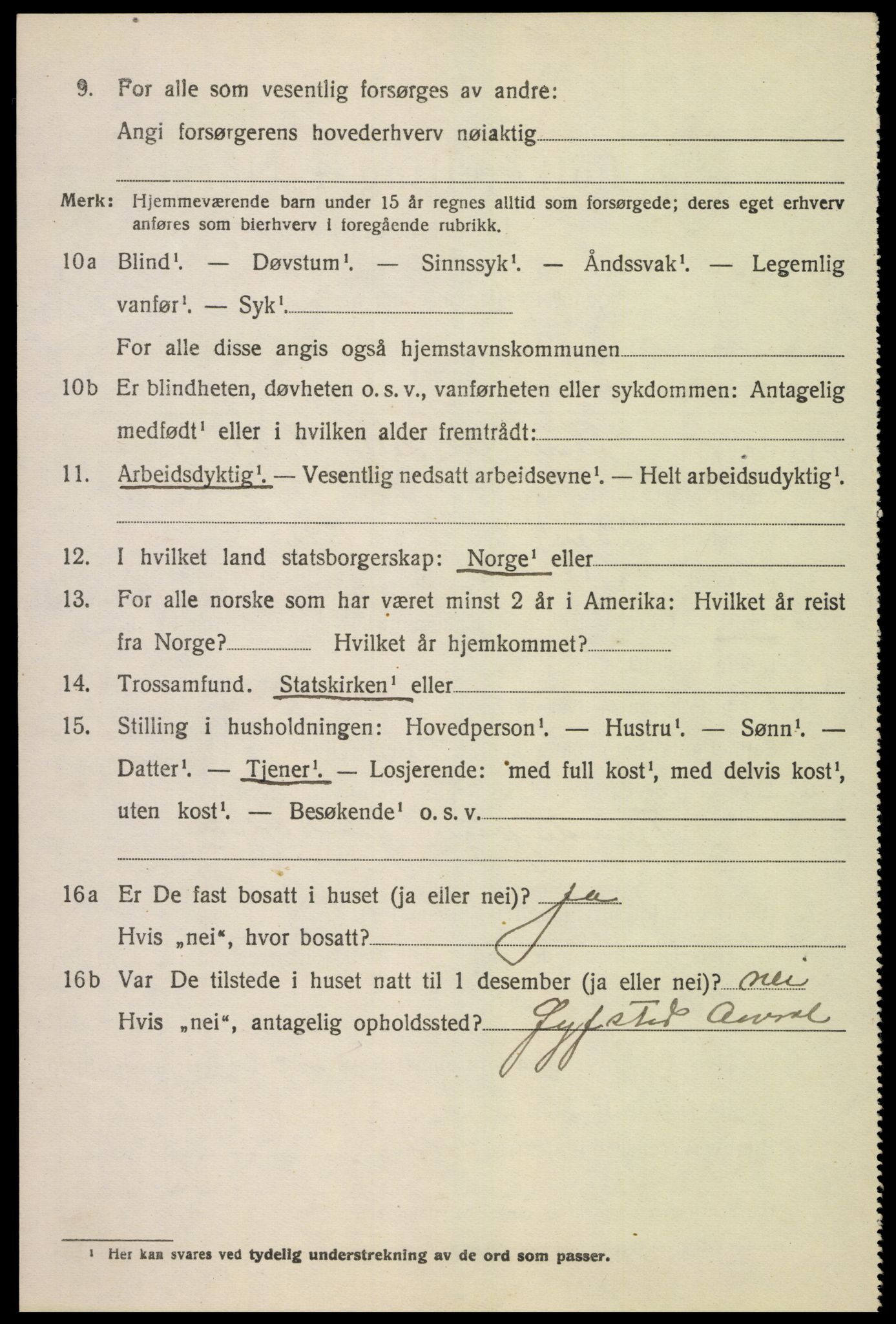 SAK, 1920 census for Åseral, 1920, p. 771