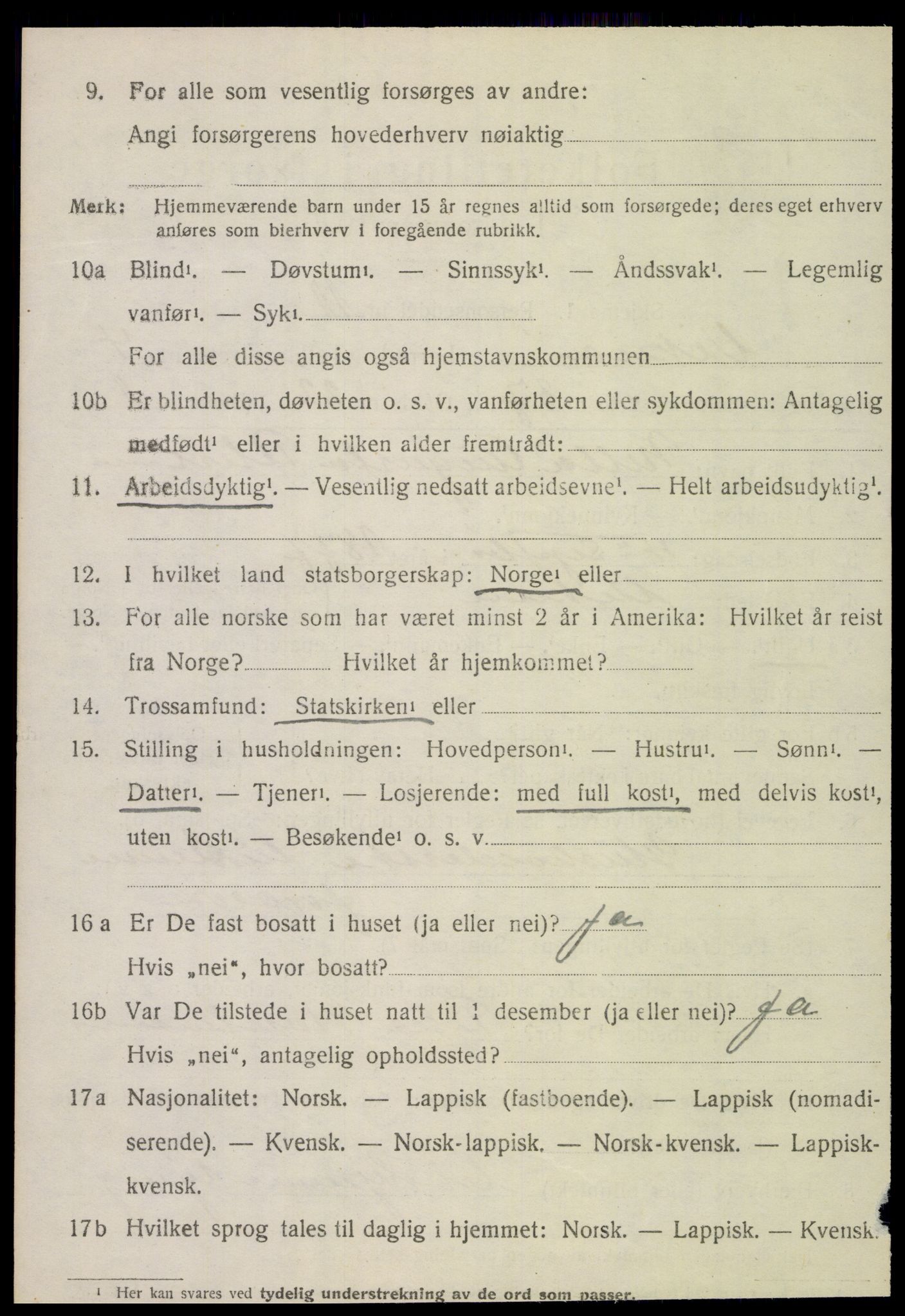 SAT, 1920 census for Vikna, 1920, p. 4618