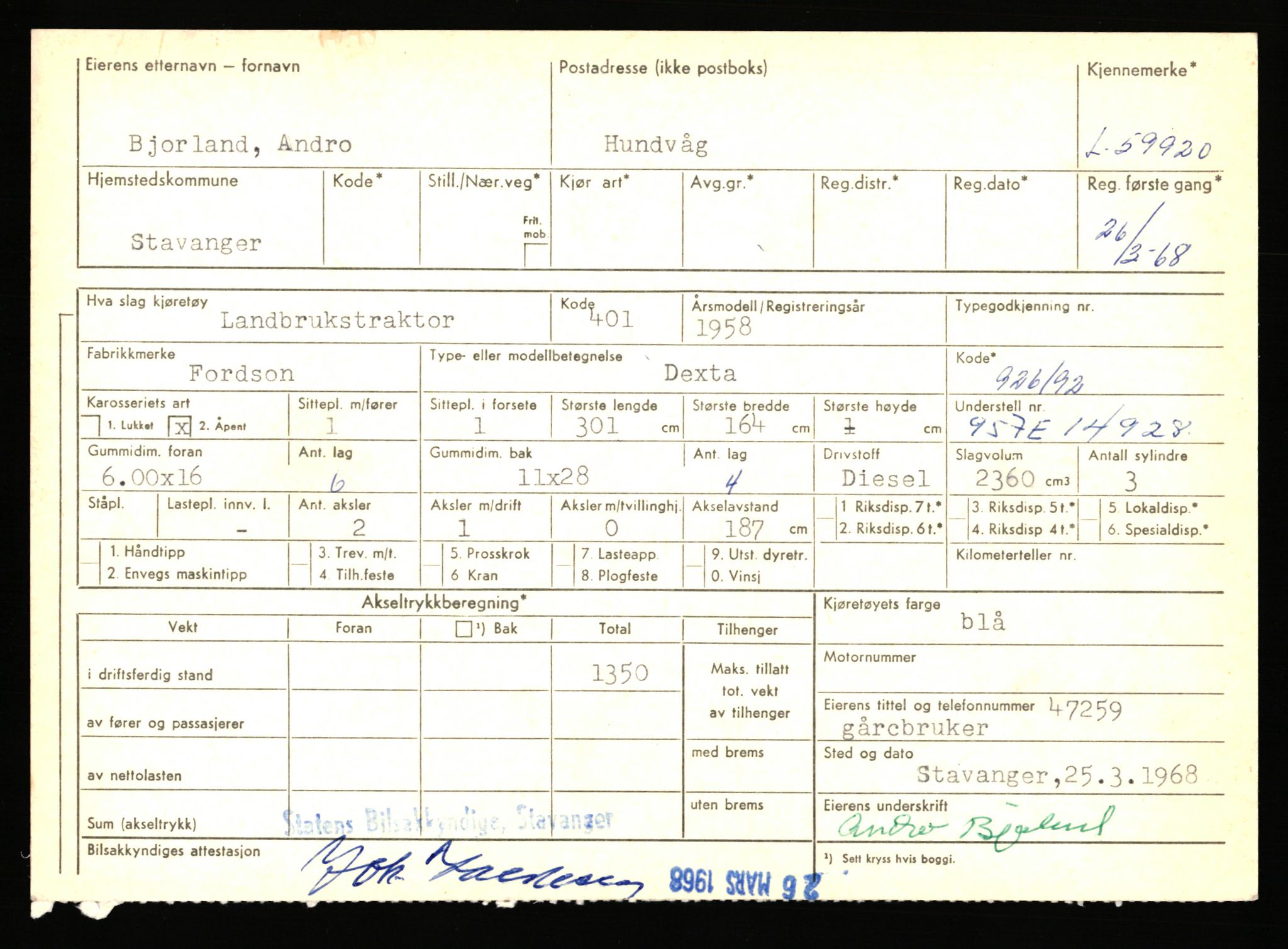 Stavanger trafikkstasjon, AV/SAST-A-101942/0/F/L0058: L-58000 - L-59999, 1930-1971, p. 2445