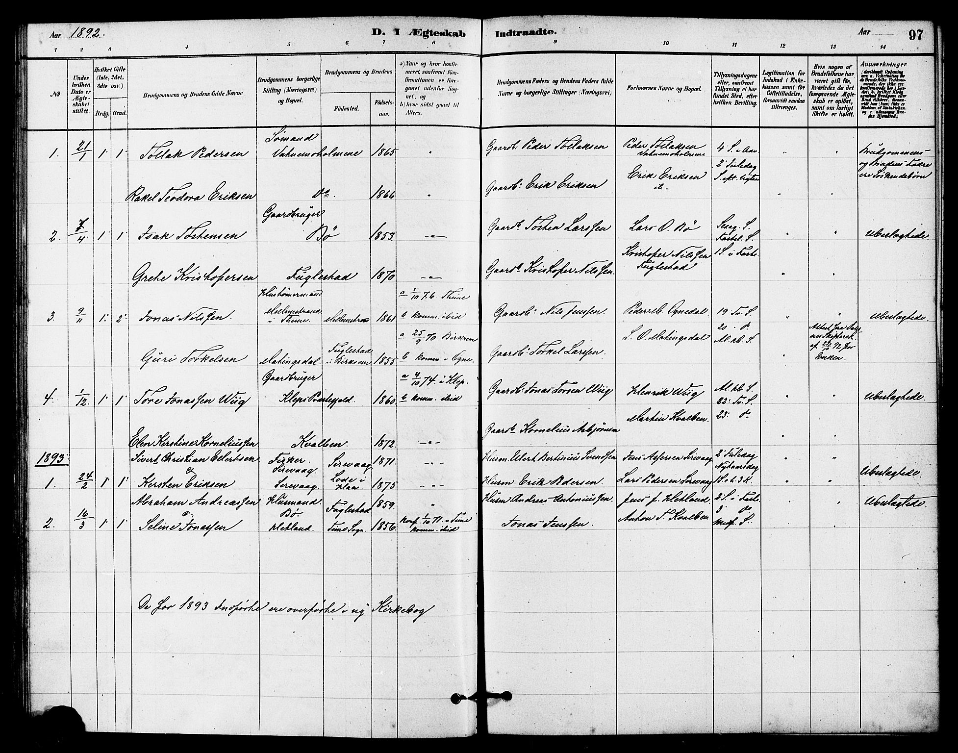 Eigersund sokneprestkontor, AV/SAST-A-101807/S08/L0016: Parish register (official) no. A 16, 1879-1893, p. 97