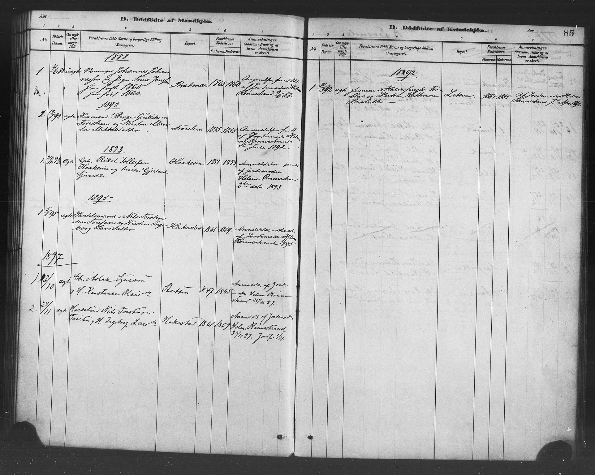 Ulvik sokneprestembete, SAB/A-78801/H/Haa: Parish register (official) no. B 1, 1878-1897, p. 85