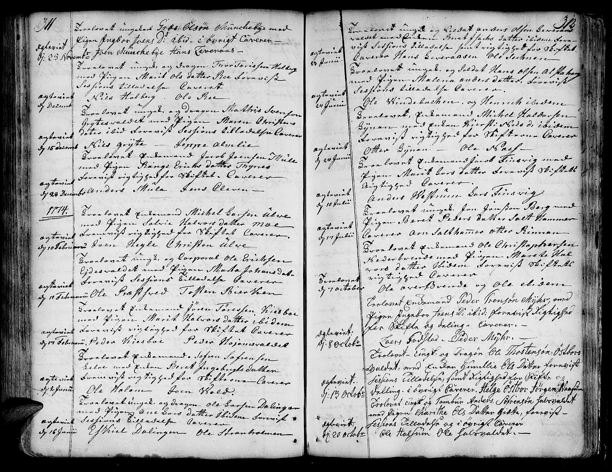 Ministerialprotokoller, klokkerbøker og fødselsregistre - Nord-Trøndelag, SAT/A-1458/717/L0141: Parish register (official) no. 717A01, 1747-1803, p. 311-312