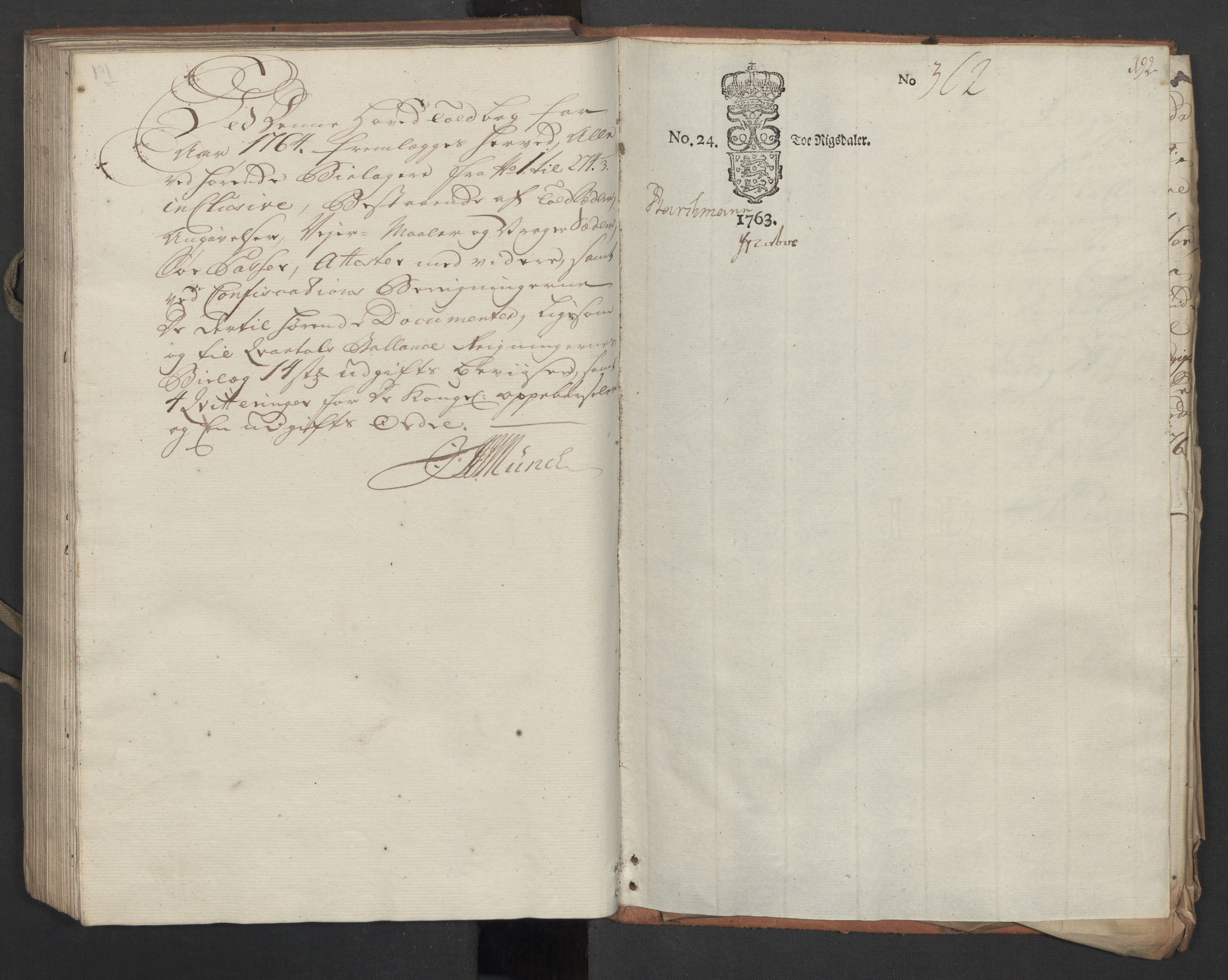 Generaltollkammeret, tollregnskaper, RA/EA-5490/R09/L0037/0001: Tollregnskaper Holmestrand / Inngående hovedtollbok, 1764, p. 391b-392a