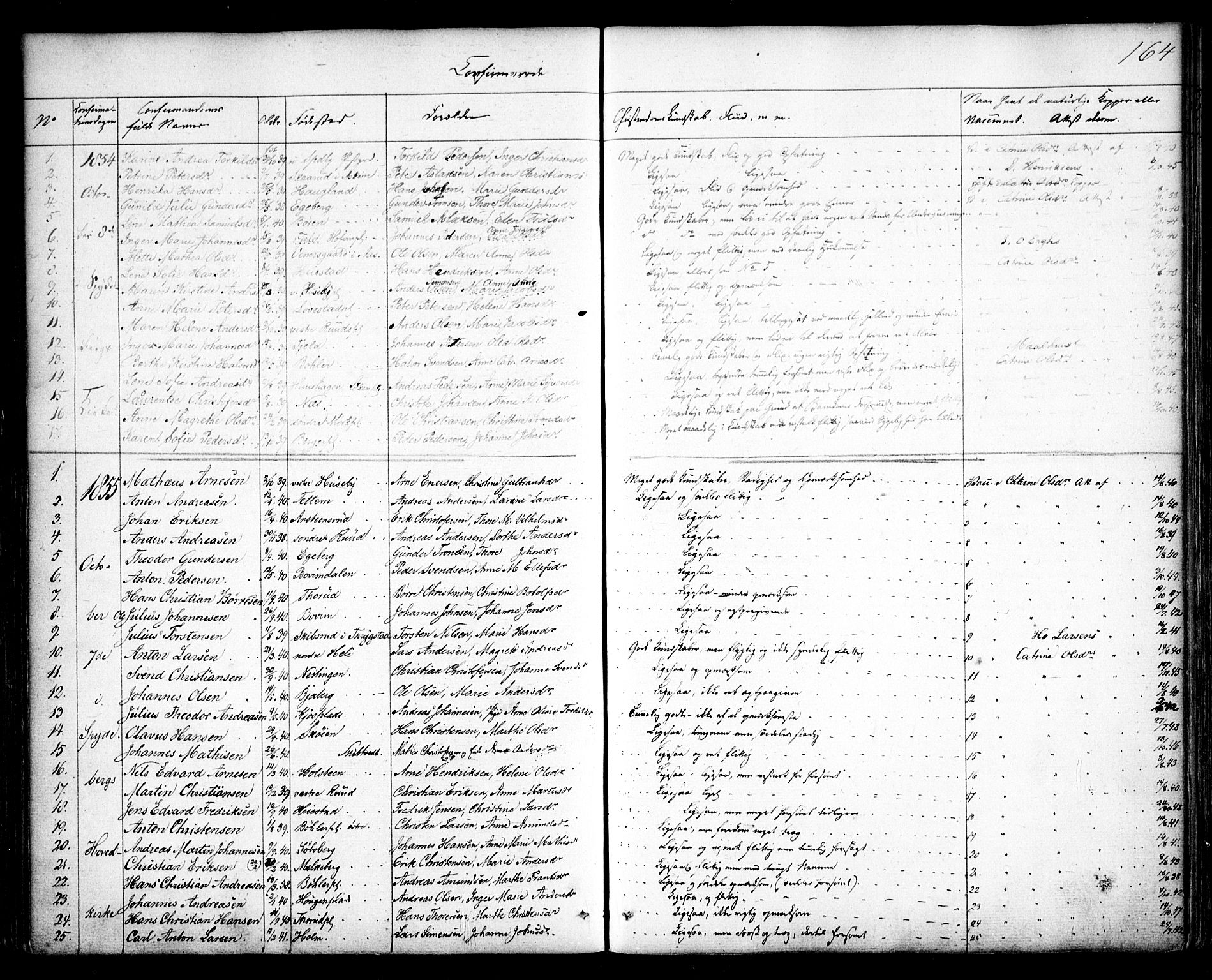 Spydeberg prestekontor Kirkebøker, SAO/A-10924/F/Fa/L0005: Parish register (official) no. I 5, 1842-1862, p. 164