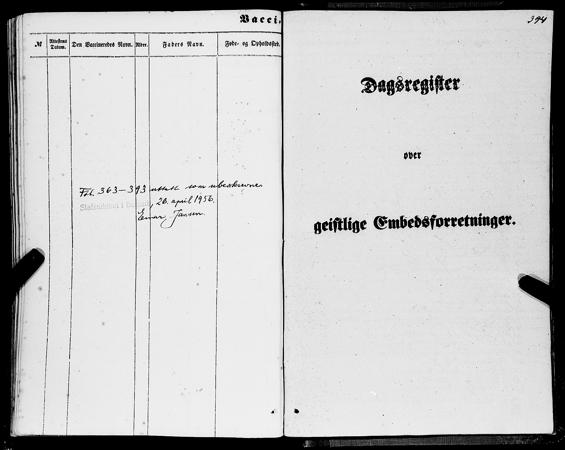 Ullensvang sokneprestembete, SAB/A-78701/H/Haa: Parish register (official) no. A 11, 1854-1866, p. 394
