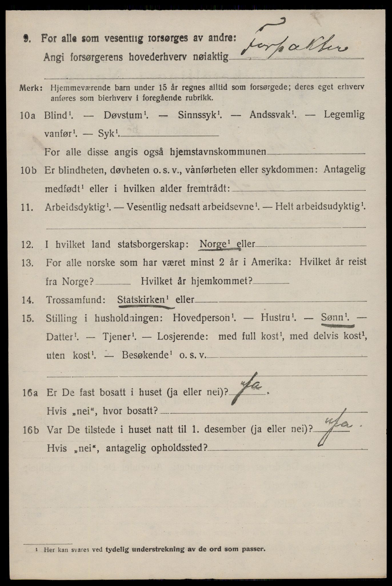 SAKO, 1920 census for Kviteseid, 1920, p. 2966