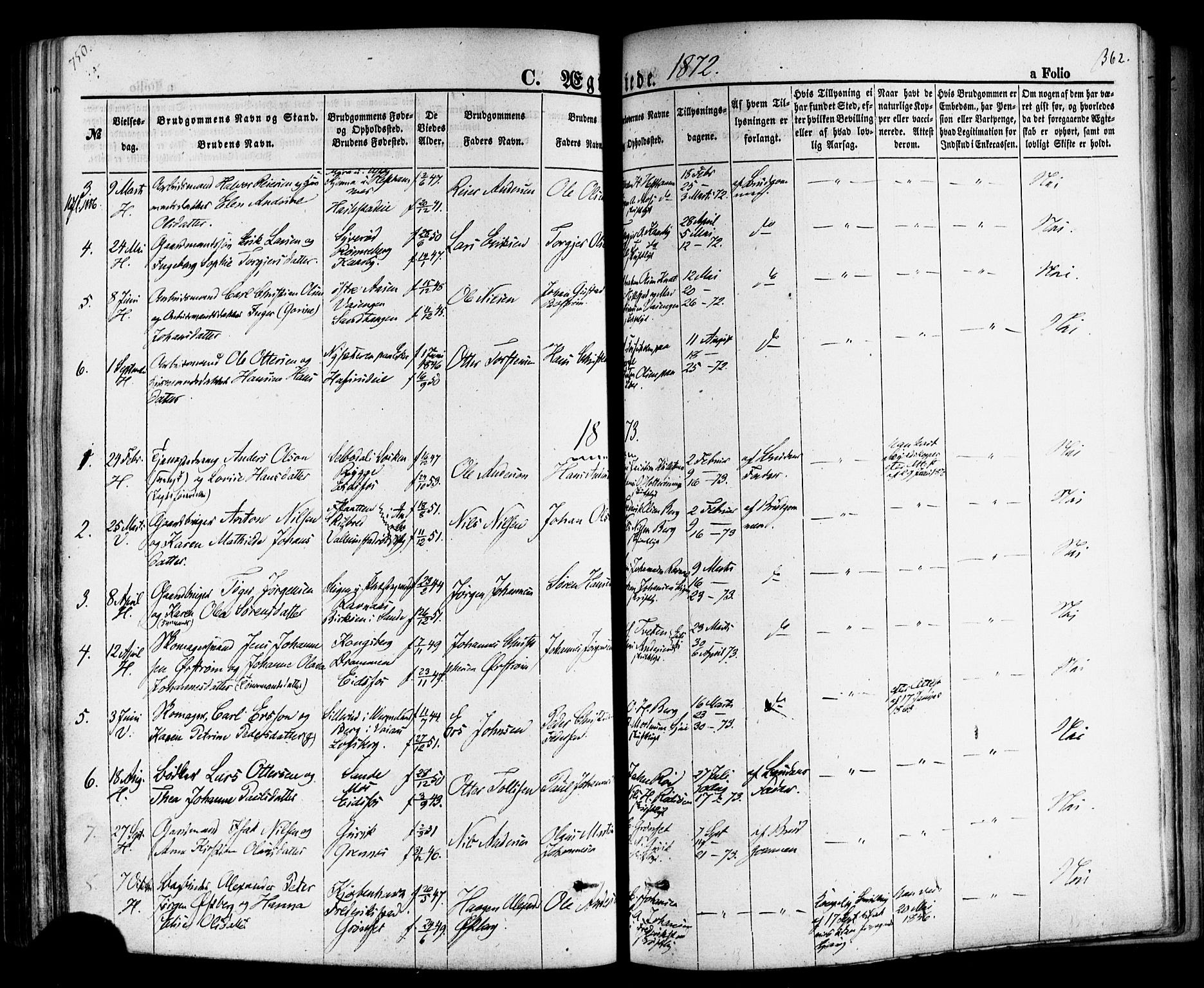 Hof kirkebøker, AV/SAKO-A-64/F/Fa/L0006: Parish register (official) no. I 6, 1851-1877, p. 362