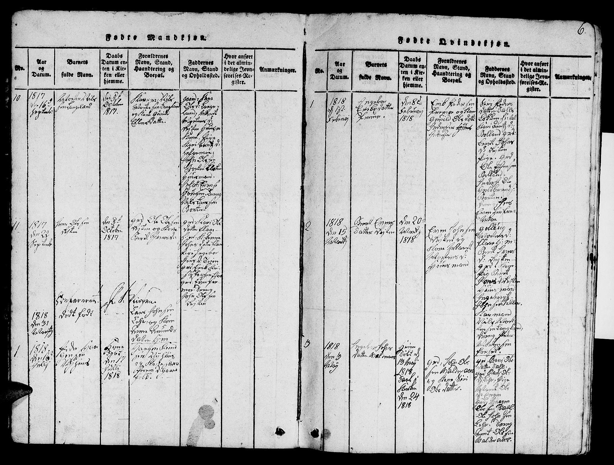 Ministerialprotokoller, klokkerbøker og fødselsregistre - Sør-Trøndelag, SAT/A-1456/693/L1121: Parish register (copy) no. 693C02, 1816-1869, p. 6
