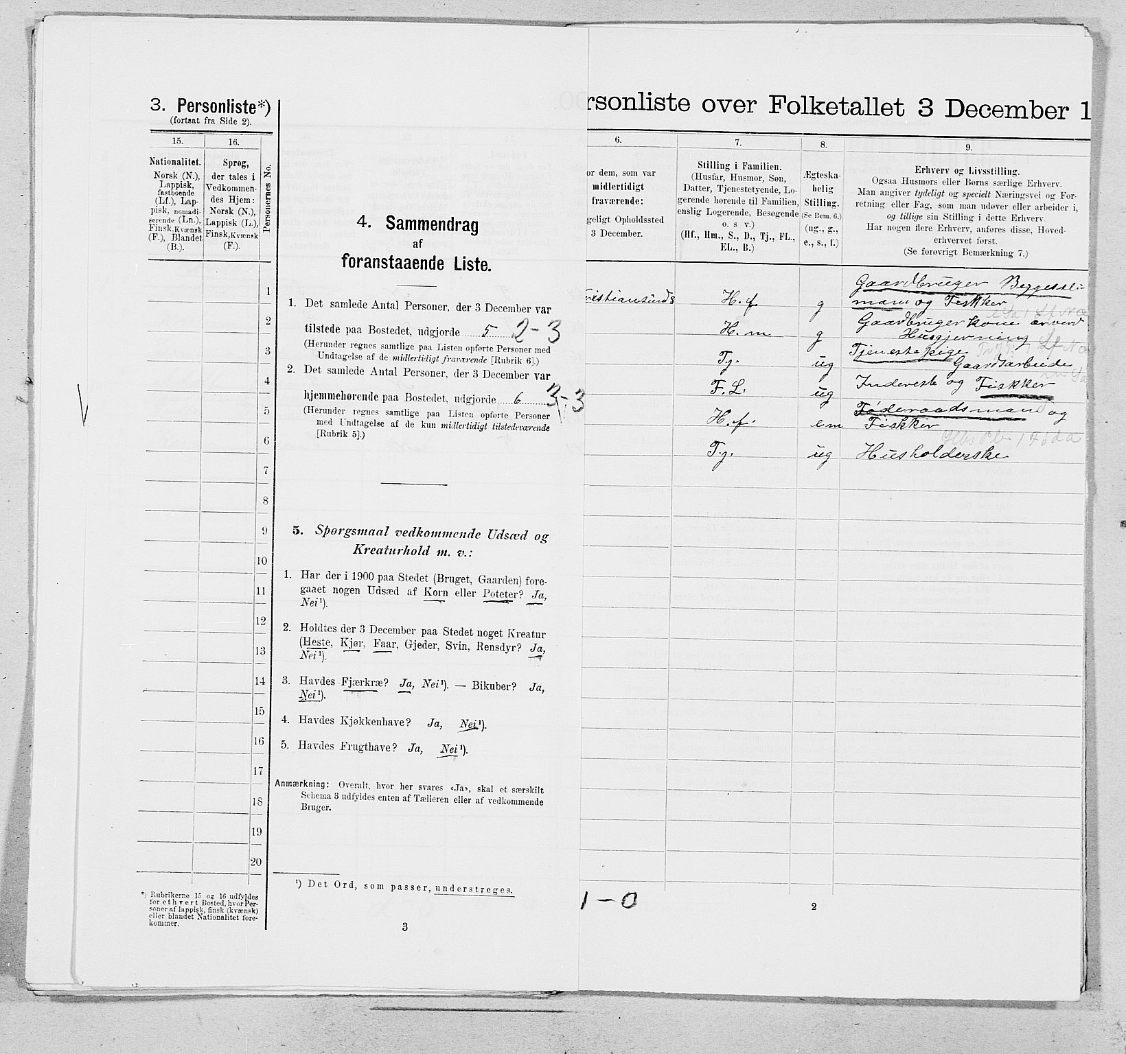 SAT, 1900 census for Vega, 1900, p. 140