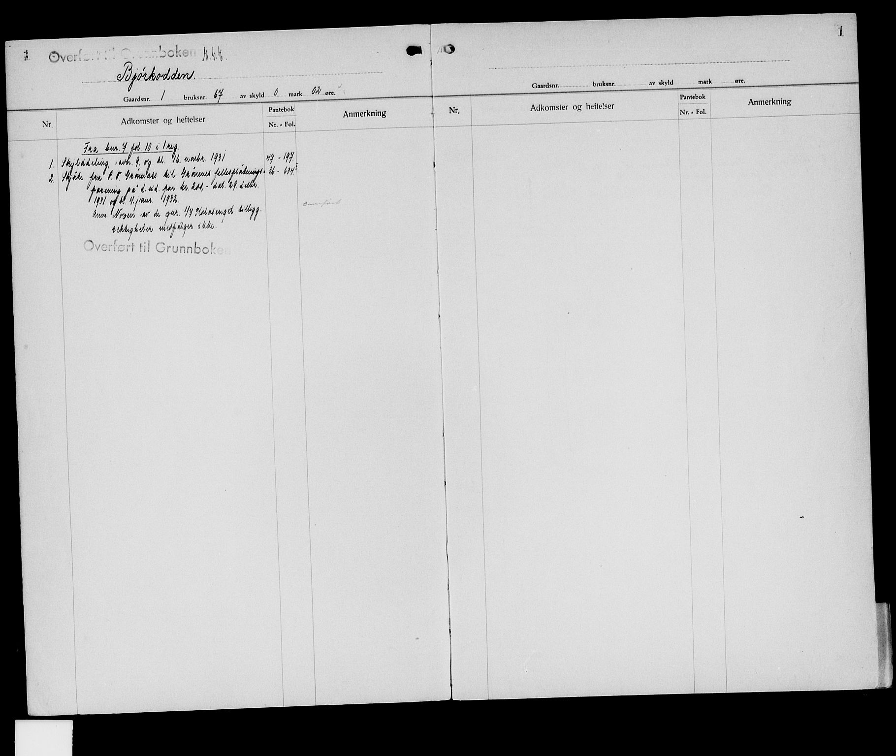 Sør-Østerdal sorenskriveri, SAH/TING-018/H/Ha/Hab/L0046: Mortgage register no. 7, 1931-1950, p. 1