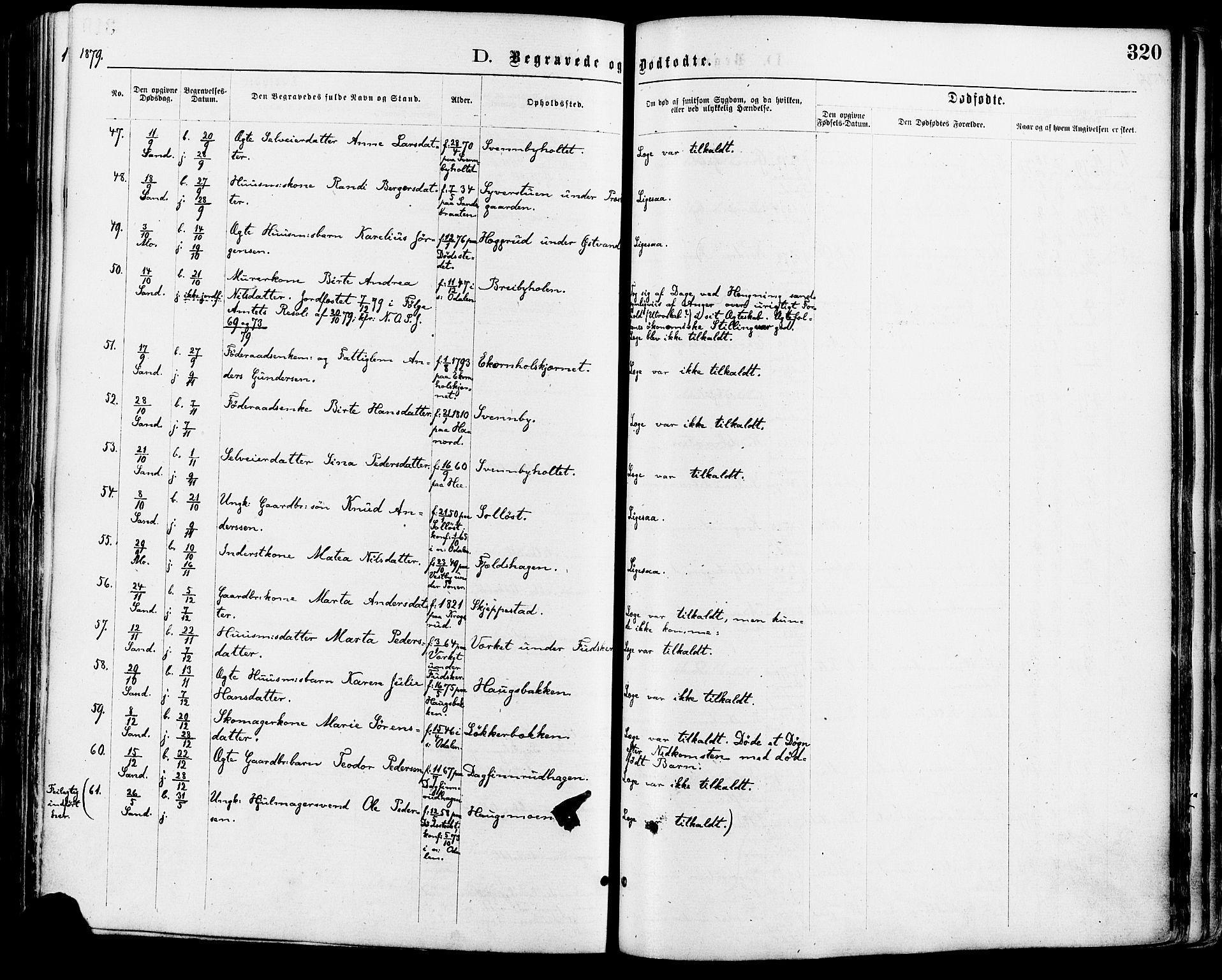 Nord-Odal prestekontor, AV/SAH-PREST-032/H/Ha/Haa/L0005: Parish register (official) no. 5, 1874-1885, p. 320