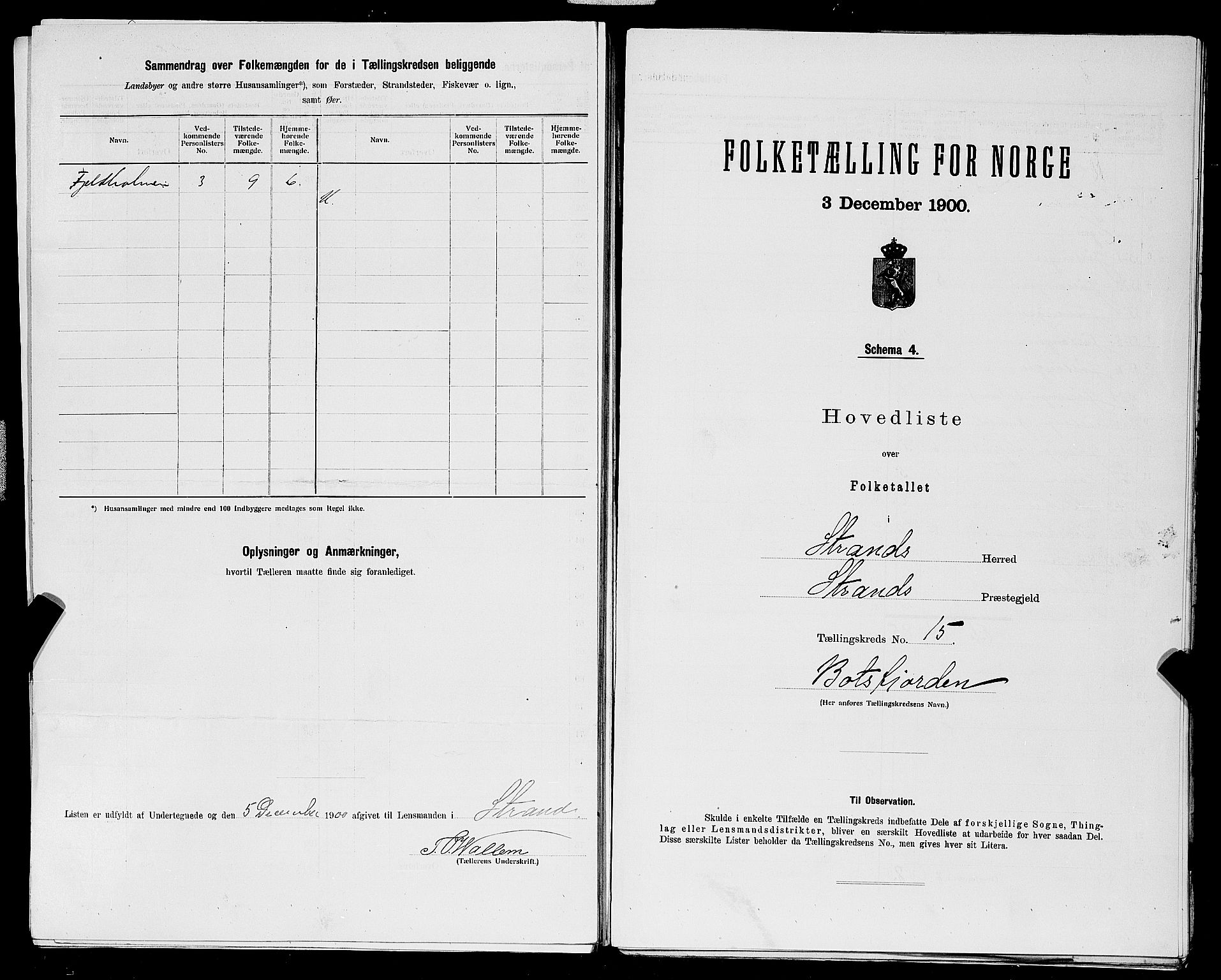 SAST, 1900 census for Strand, 1900, p. 56