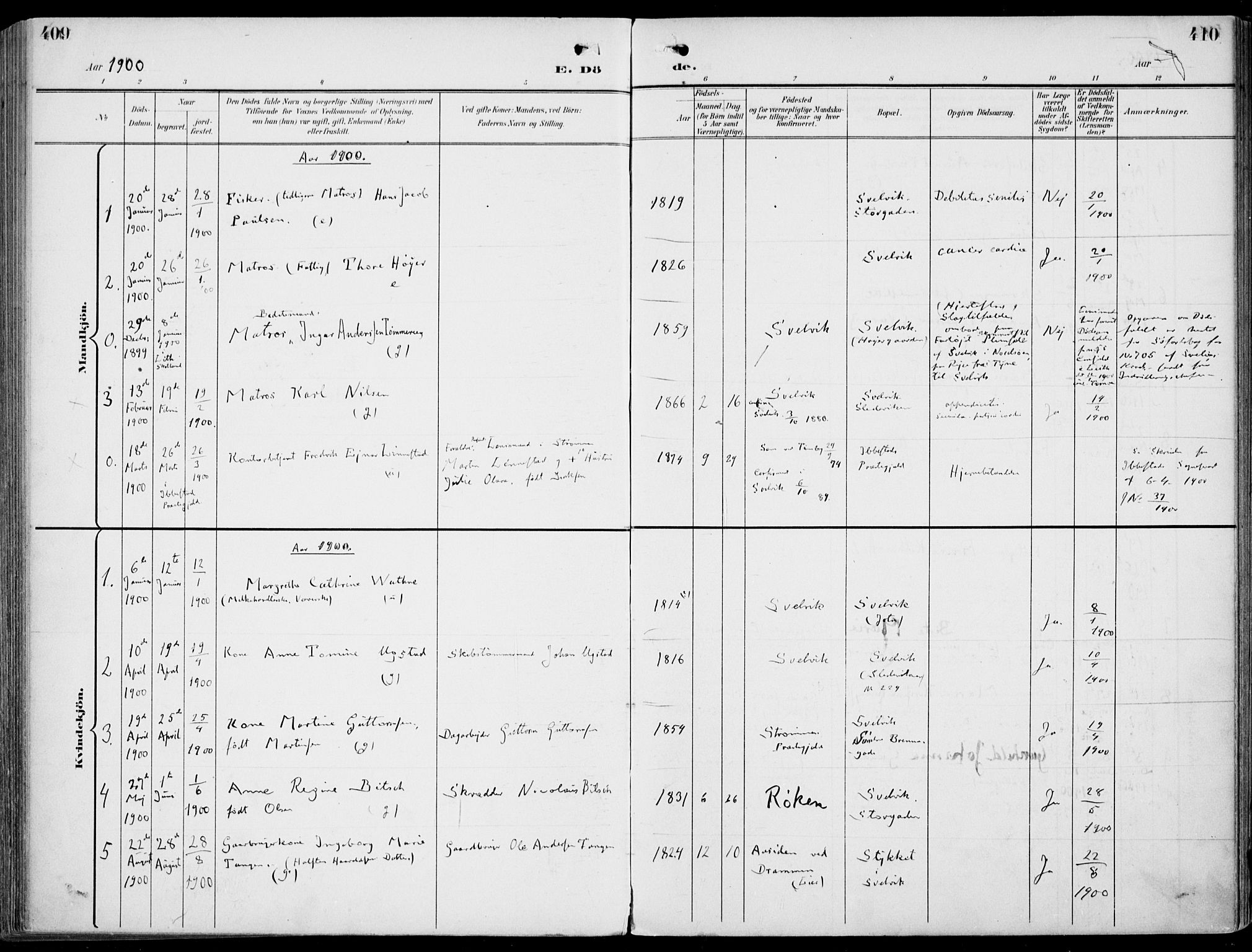 Strømm kirkebøker, AV/SAKO-A-322/F/Fb/L0002: Parish register (official) no. II 2, 1900-1919, p. 409-410