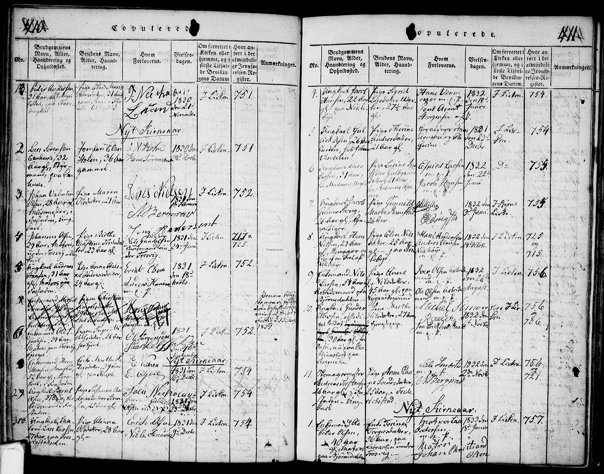 Glemmen prestekontor Kirkebøker, SAO/A-10908/F/Fa/L0004: Parish register (official) no. 4, 1816-1838, p. 410-411