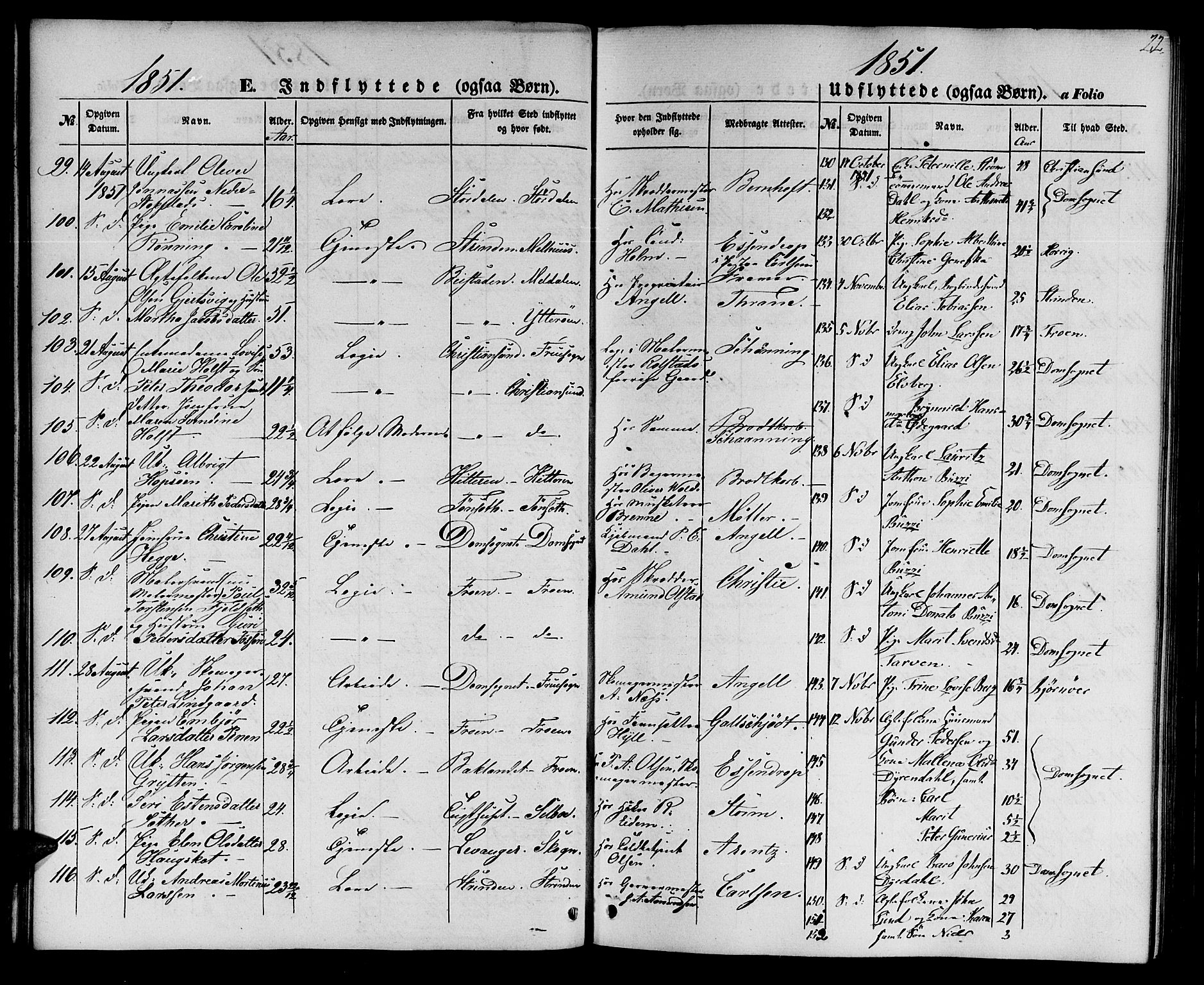 Ministerialprotokoller, klokkerbøker og fødselsregistre - Sør-Trøndelag, SAT/A-1456/602/L0113: Parish register (official) no. 602A11, 1849-1861, p. 22