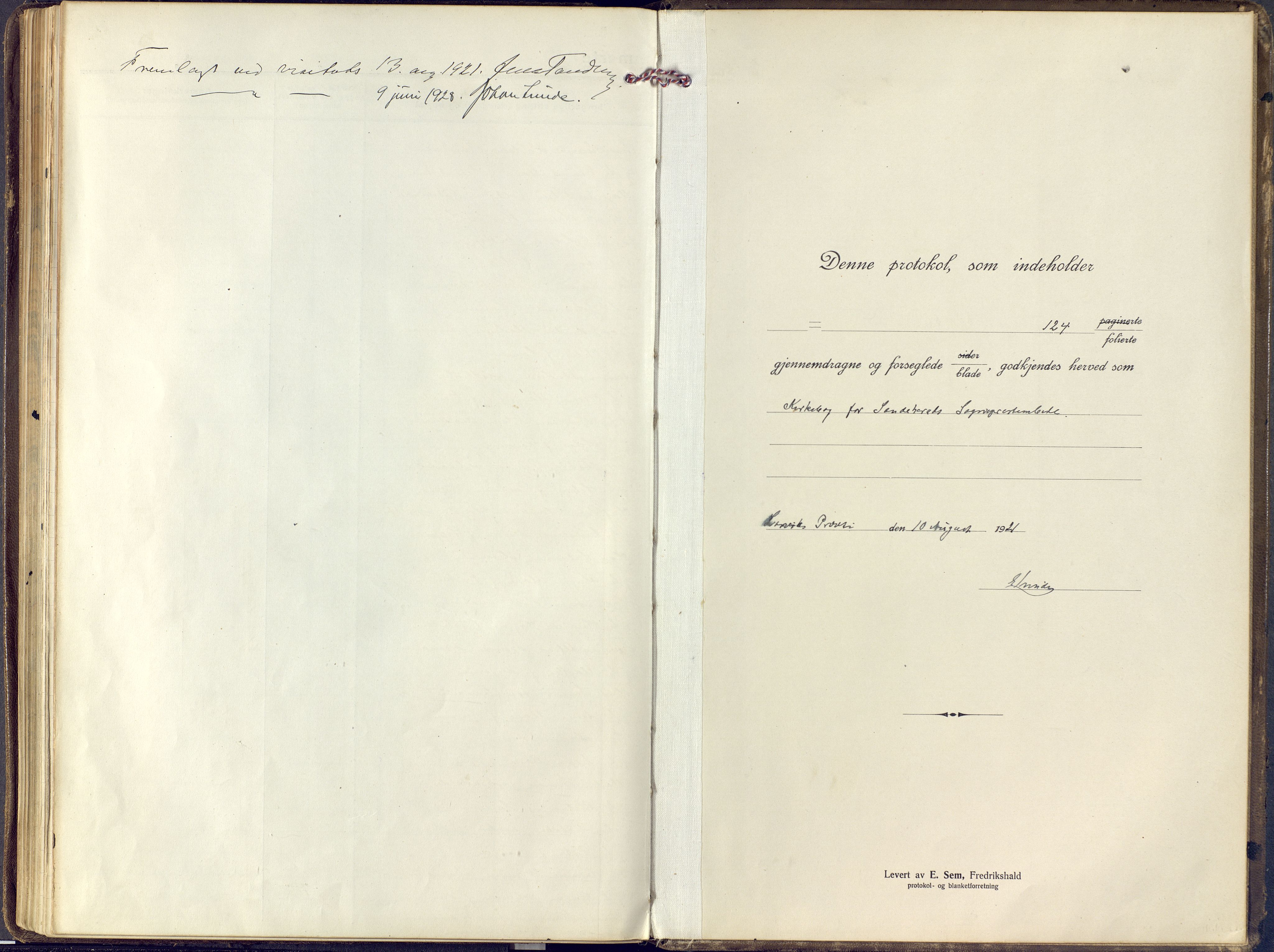 Sandar kirkebøker, SAKO/A-243/F/Fa/L0018: Parish register (official) no. 18, 1917-1926