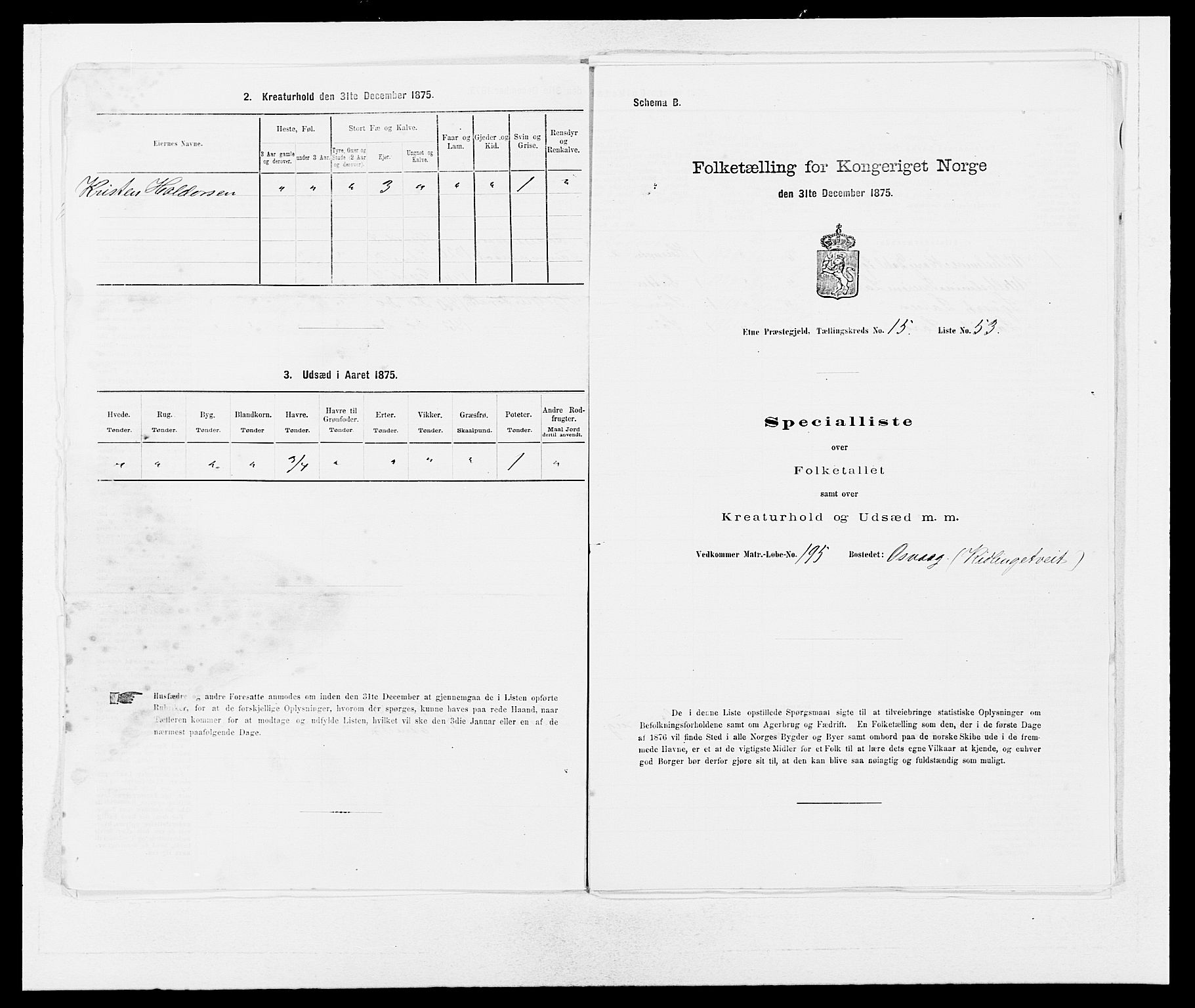 SAB, 1875 census for 1211P Etne, 1875, p. 1004