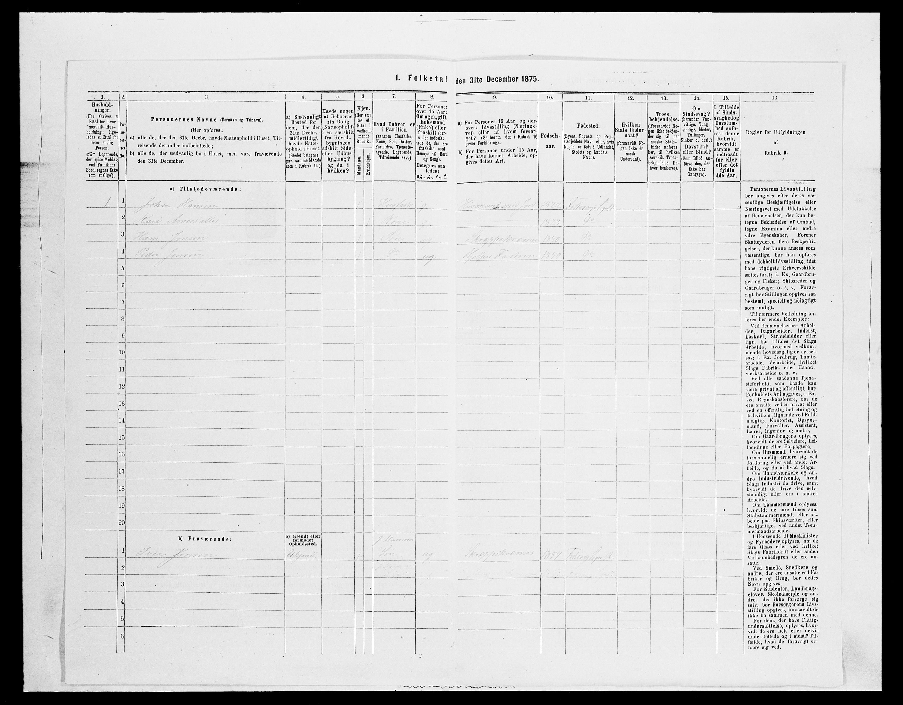 SAH, 1875 census for 0520P Ringebu, 1875, p. 1154