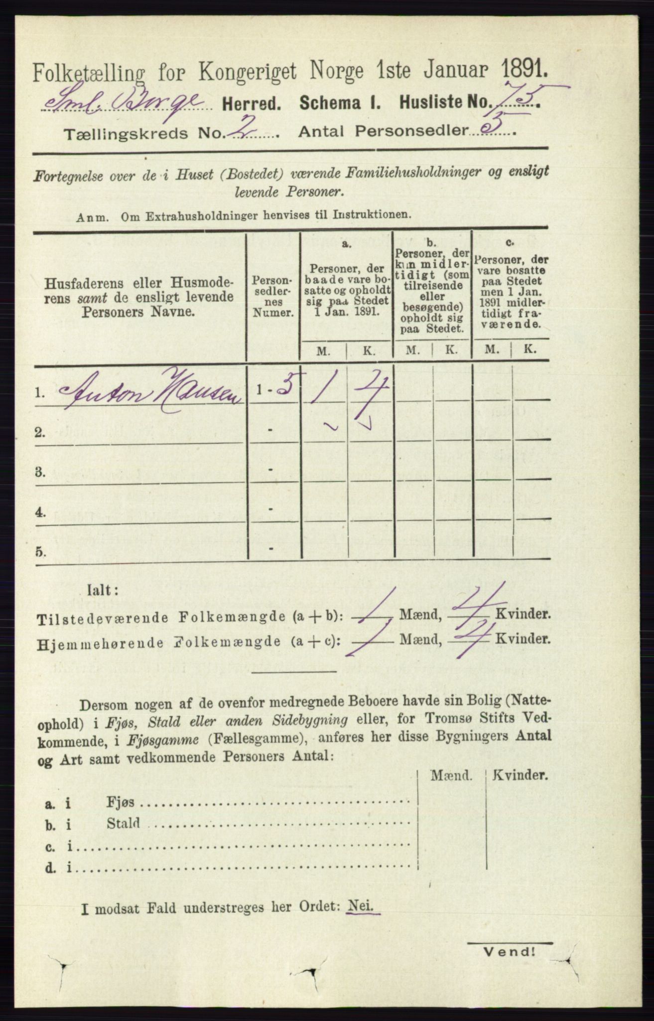 RA, 1891 census for 0113 Borge, 1891, p. 814