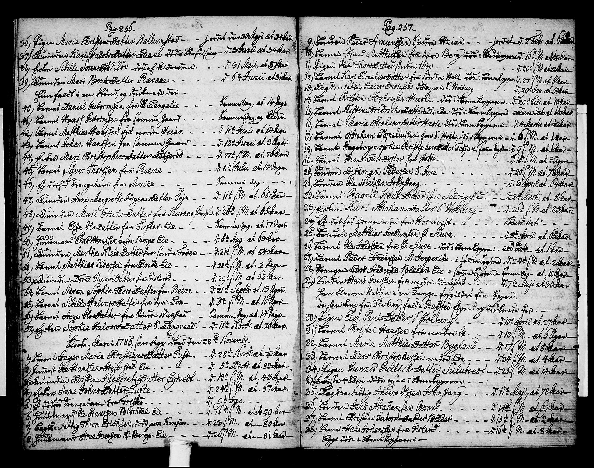 Ramnes kirkebøker, AV/SAKO-A-314/F/Fa/L0002: Parish register (official) no. I 2, 1773-1790, p. 256-257