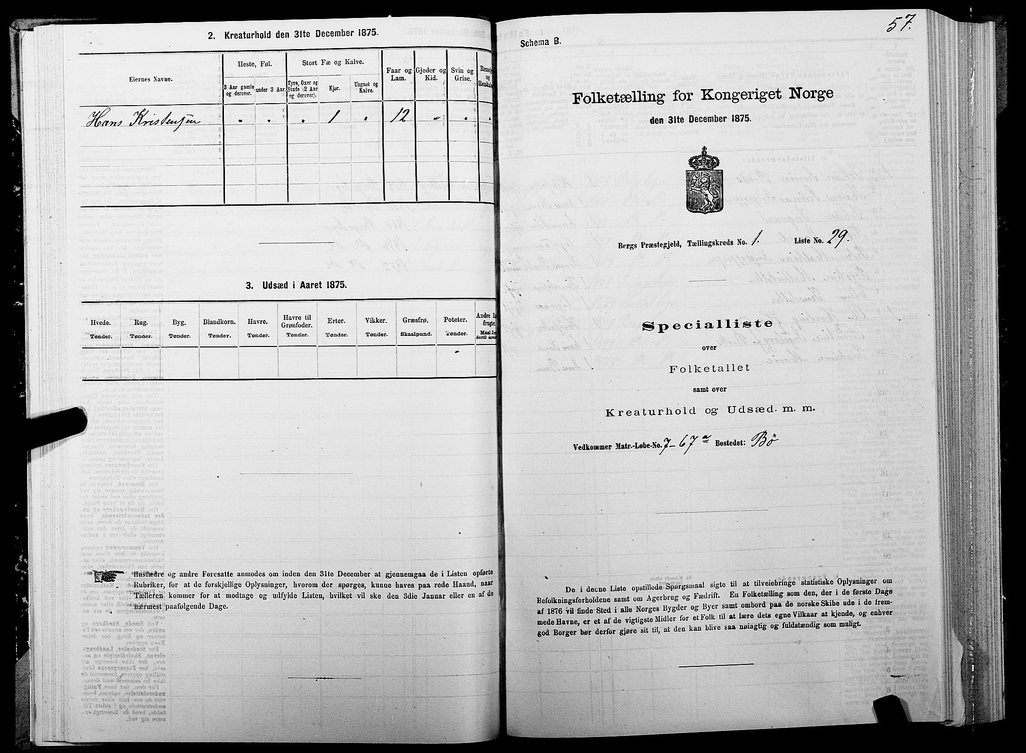 SATØ, 1875 census for 1929P Berg, 1875, p. 1057