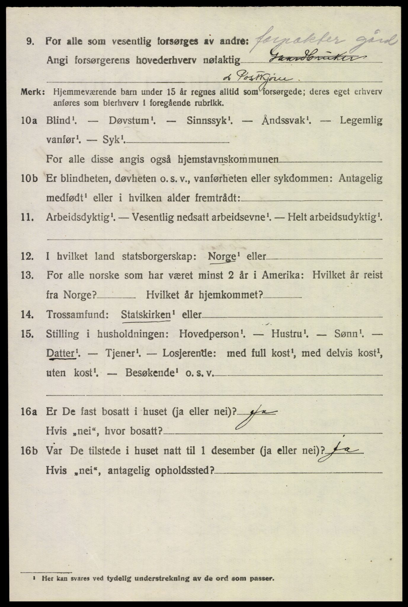 SAH, 1920 census for Tolga, 1920, p. 5192