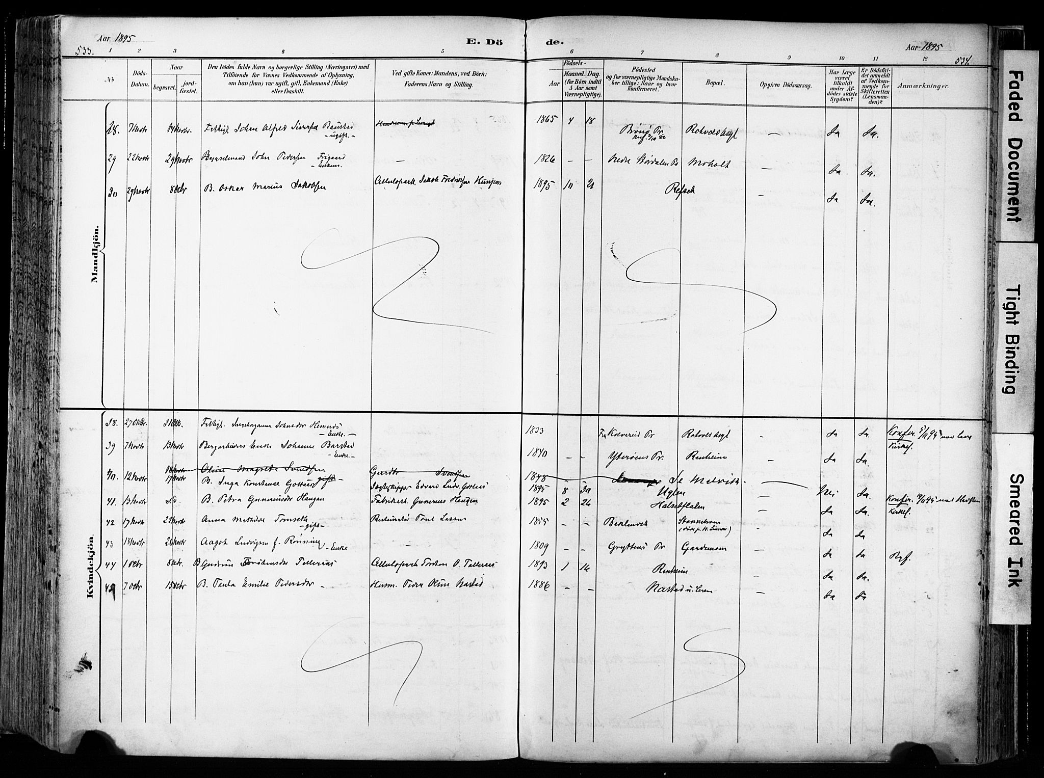 Ministerialprotokoller, klokkerbøker og fødselsregistre - Sør-Trøndelag, AV/SAT-A-1456/606/L0301: Parish register (official) no. 606A16, 1894-1907, p. 533-534