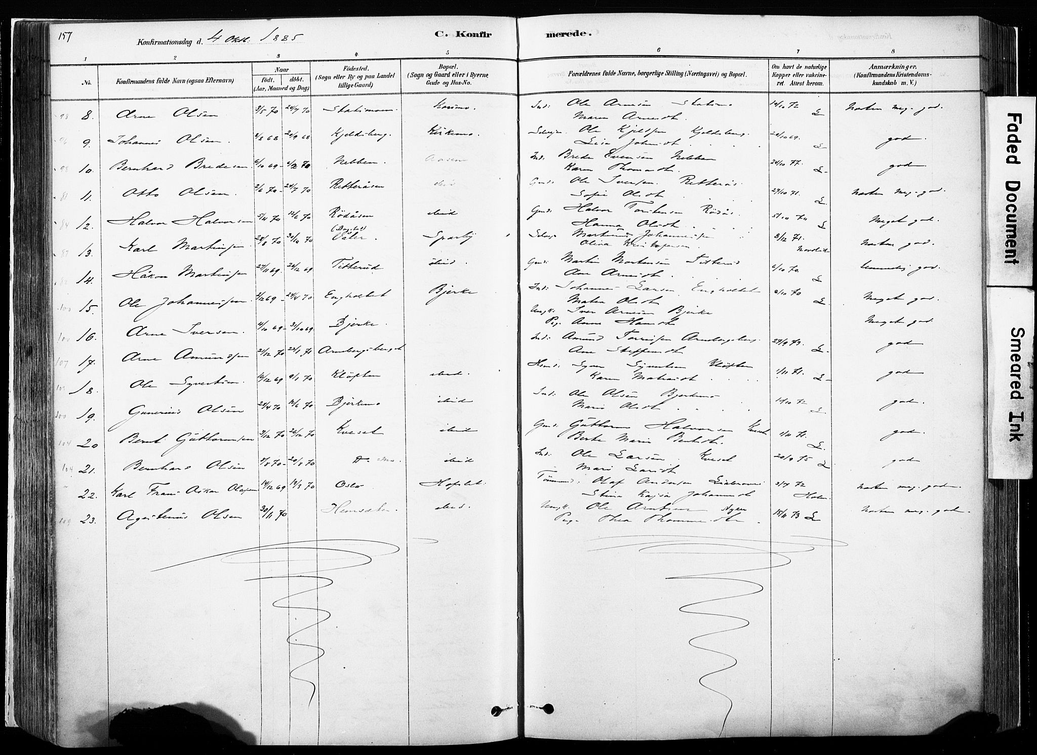 Hof prestekontor, AV/SAH-PREST-038/H/Ha/Haa/L0010: Parish register (official) no. 10, 1878-1909, p. 157