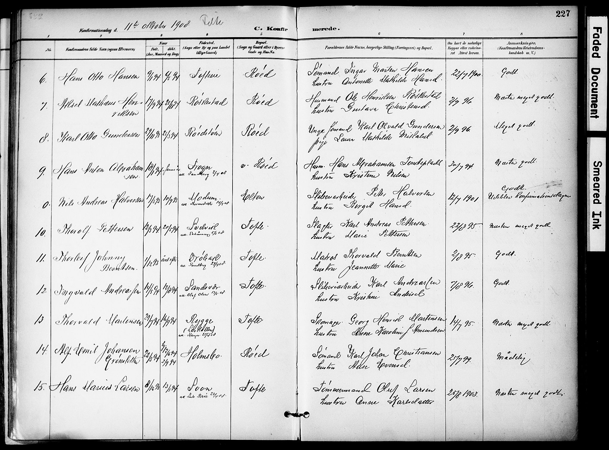 Hurum kirkebøker, AV/SAKO-A-229/F/Fa/L0015: Parish register (official) no. 15, 1896-1908, p. 227