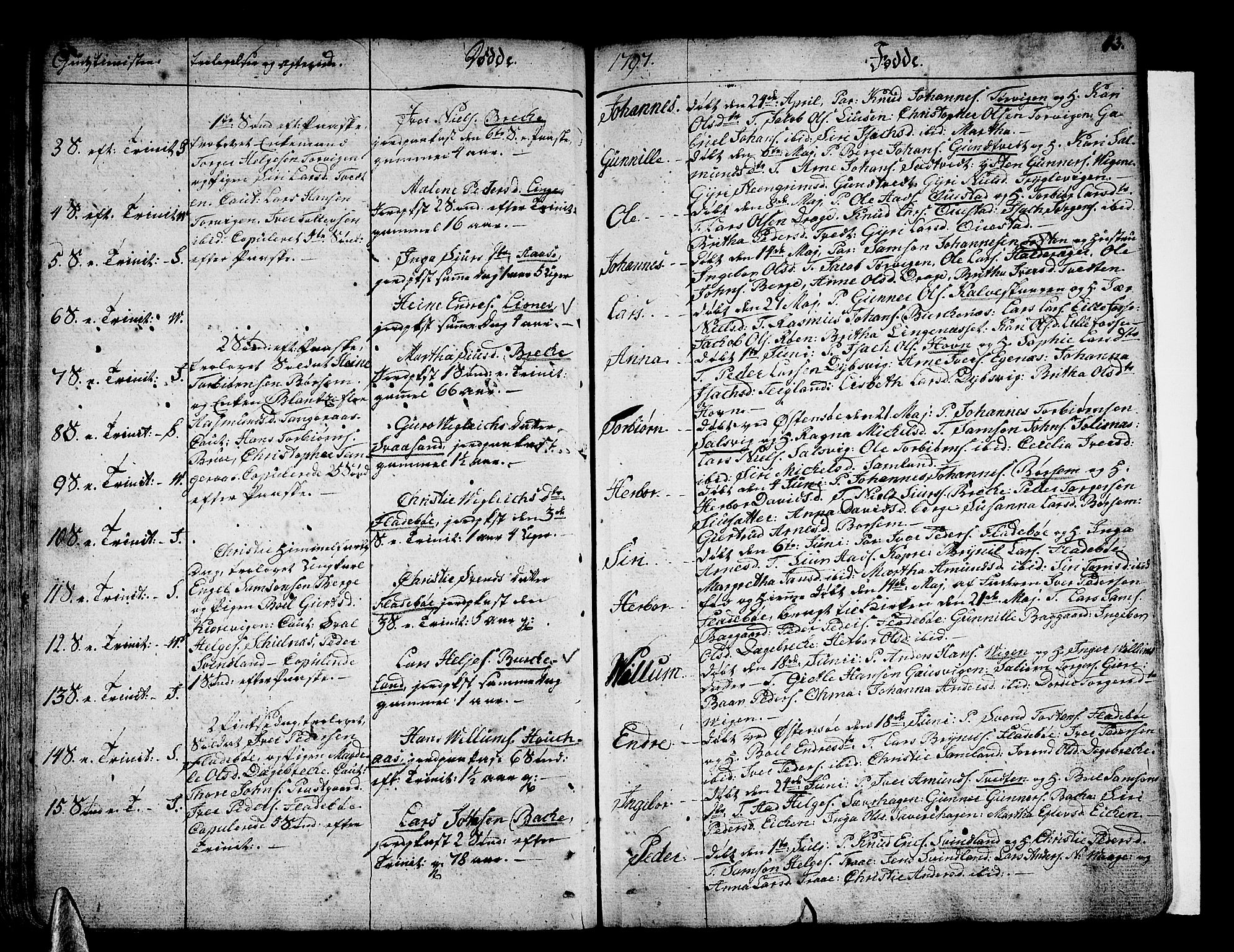 Strandebarm sokneprestembete, AV/SAB-A-78401/H/Haa: Parish register (official) no. A 4, 1788-1817, p. 43