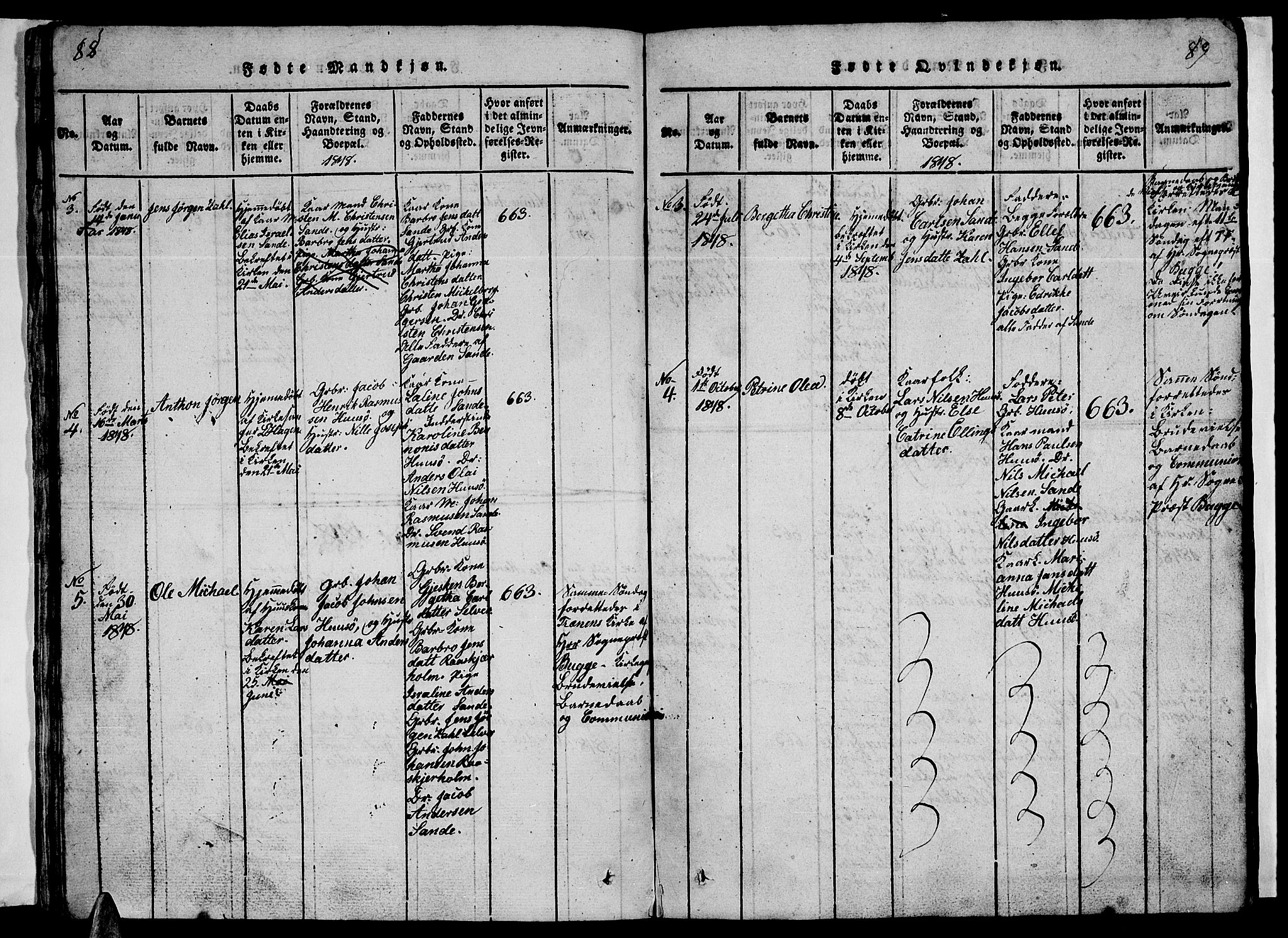 Ministerialprotokoller, klokkerbøker og fødselsregistre - Nordland, AV/SAT-A-1459/840/L0581: Parish register (copy) no. 840C01, 1820-1873, p. 88-89