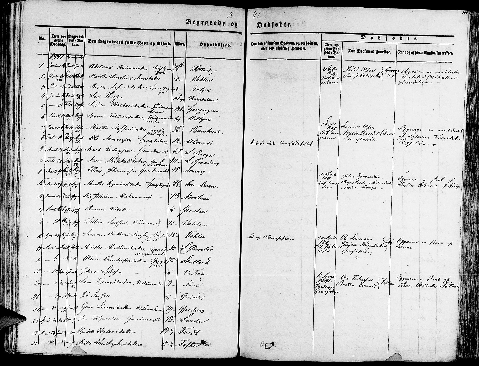Fjelberg sokneprestembete, SAB/A-75201/H/Haa: Parish register (official) no. A 6, 1835-1851, p. 303