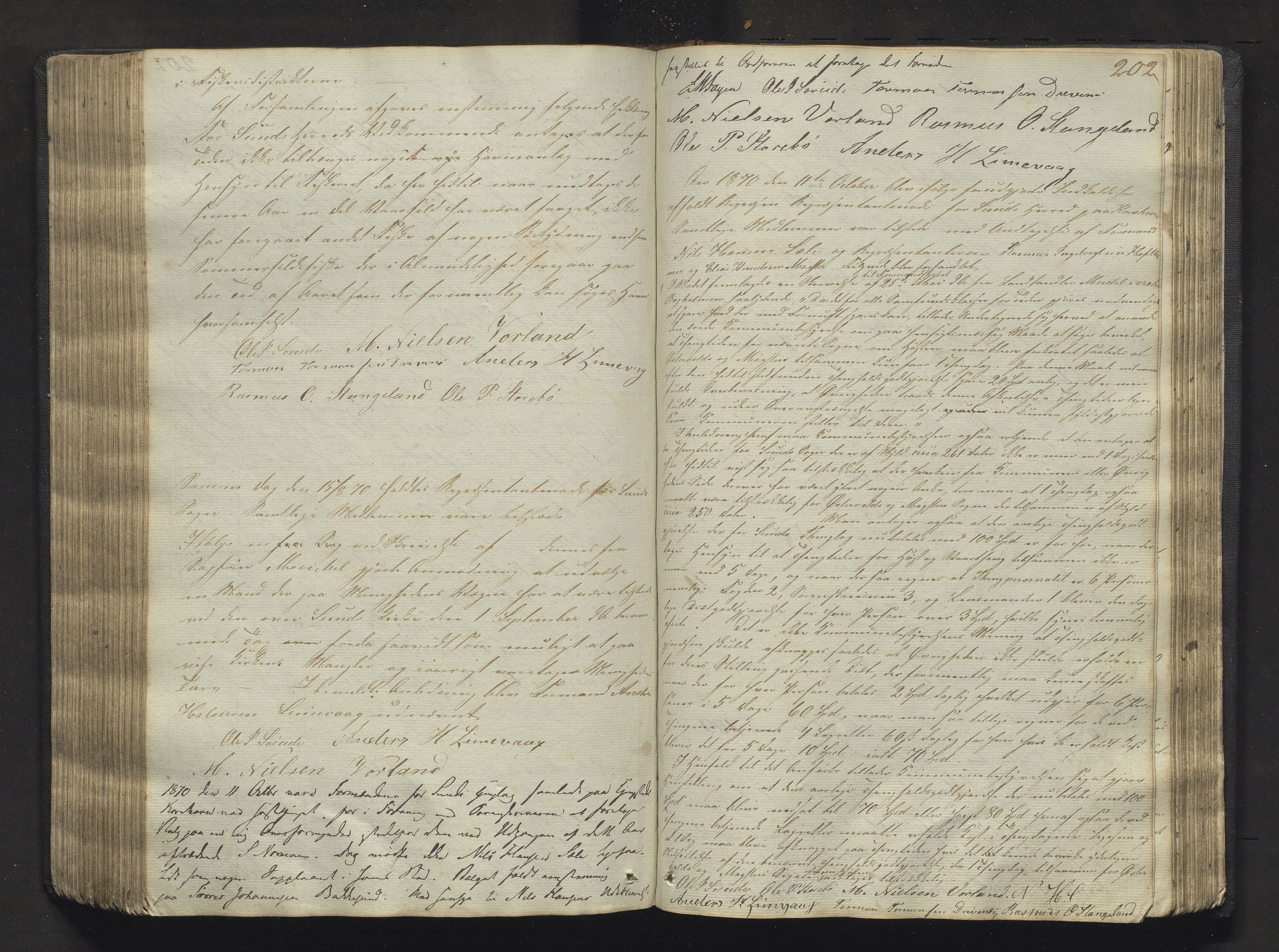 Sund kommune. Formannskapet, IKAH/1245-021/A/Aa/L0001a: Møtebok for Sund formannskap og heradstyre , 1837-1876, p. 202