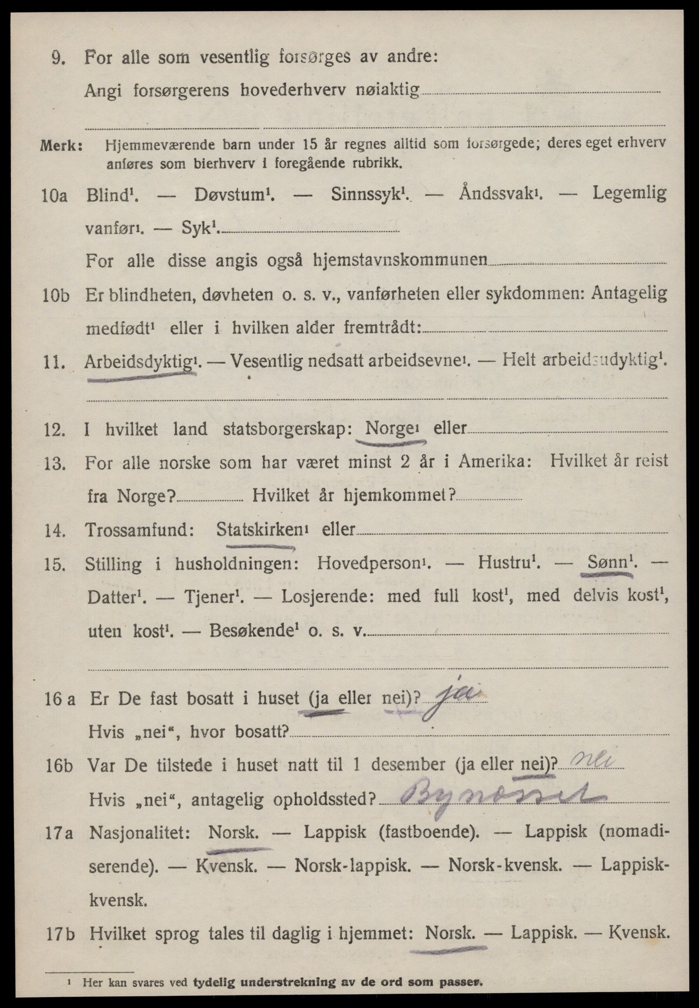 SAT, 1920 census for Lensvik, 1920, p. 671